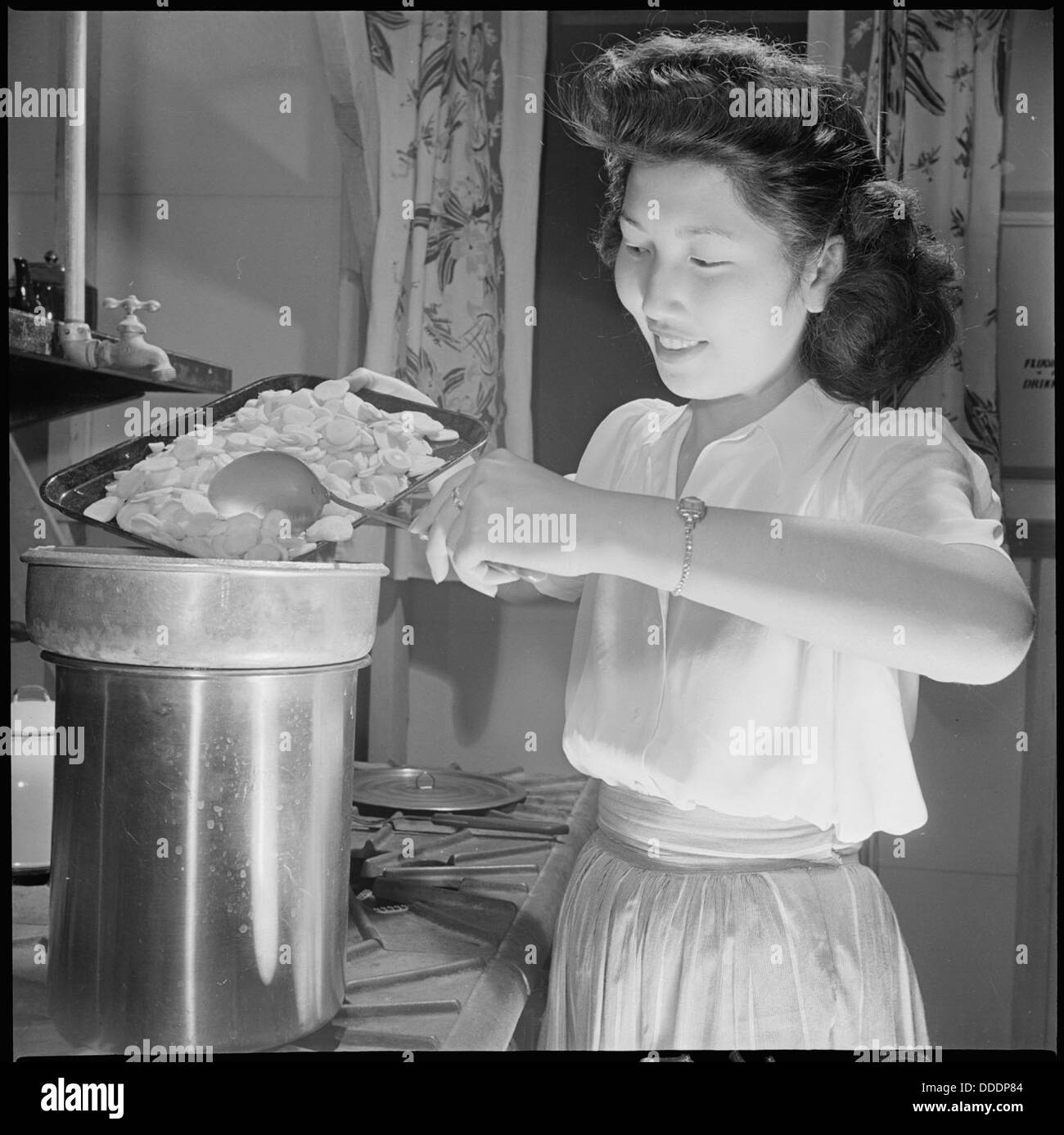 Gila River Relocation Center, Rivers, Arizona. Student Mary Sakai