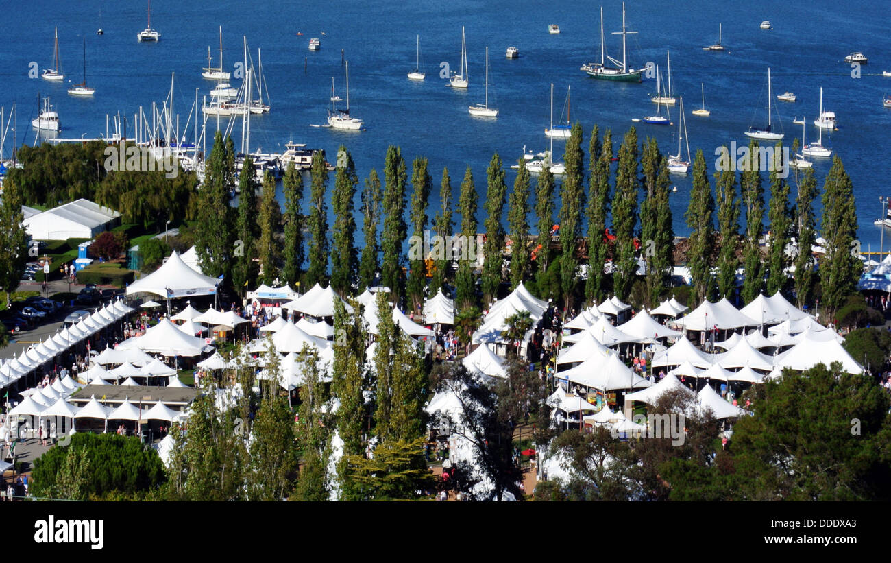 view of the Sausalito art festival around labor day 2013 in Marin county Stock Photo
