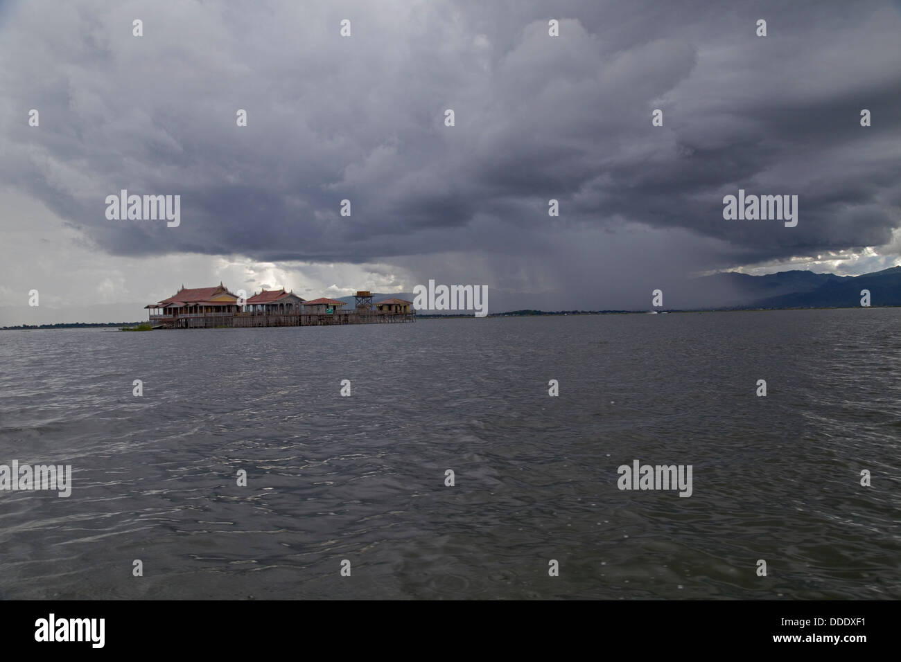Storm on Inle Lake Myanmar Burma Stock Photo