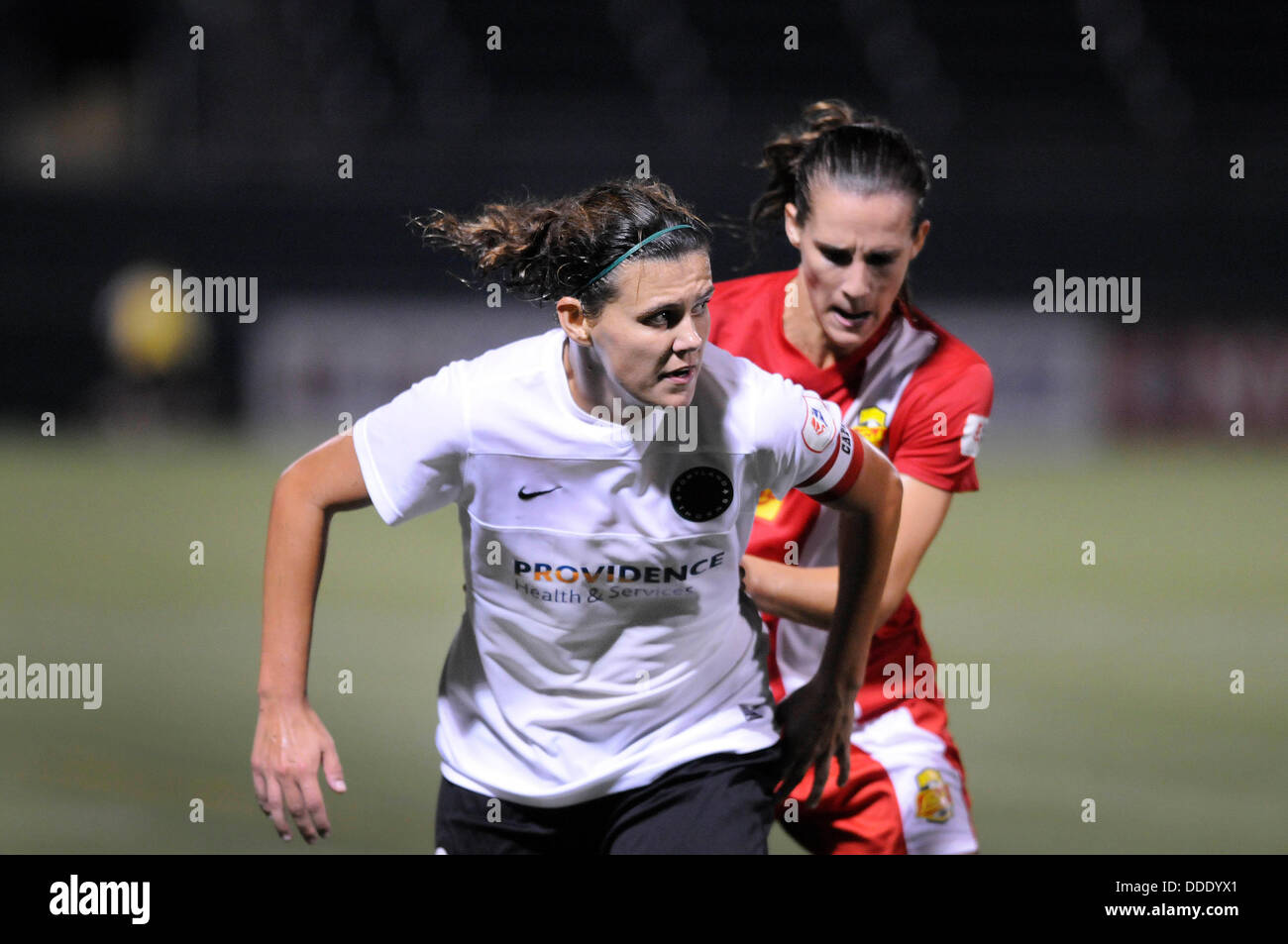 Aug. 31, 2013 - Rochester, NY, United States of America - August 31, 2013: Portland Thorns FC forward Christine Sinclair #12. The Portland Thorns defeated the Western New York Flash 2-0 in the NWSL final at Sahlen's Stadium in Rochester, NY. Stock Photo