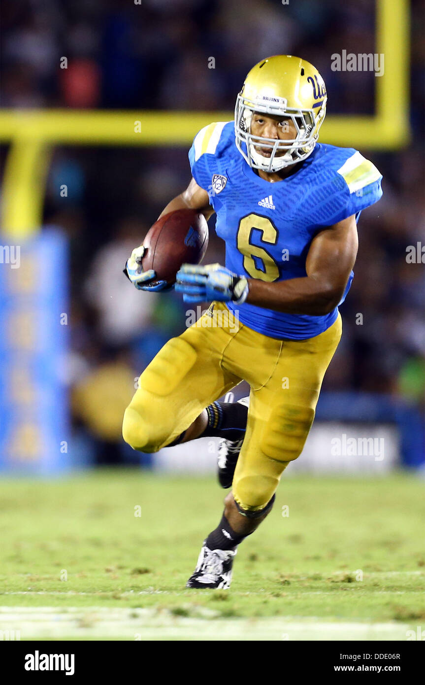 Aug. 31, 2013 - Pasadena, California, United States of America - August 31, 2013 Pasadena, California: UCLA Bruins running back Jordon James (6) runs the ball during the NCAA football game between the Nevada Wolf Pack and the UCLA Bruins at the Rose Bowl on August 31, 2013 in Pasadena, California. Rob Carmell/CSM Stock Photo