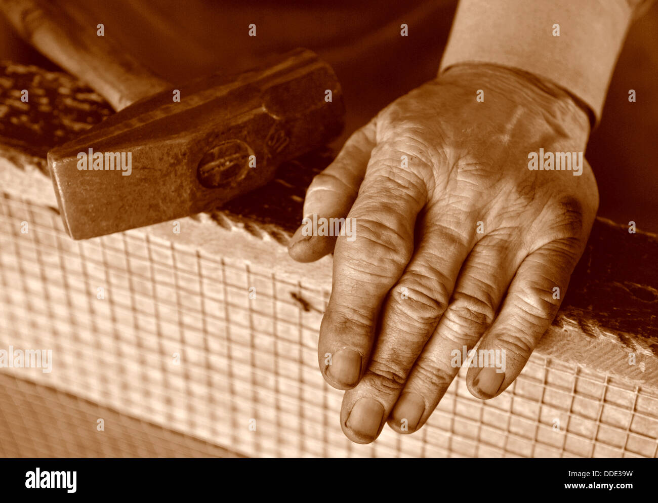 Blacksmiths Hands. Stock Photo