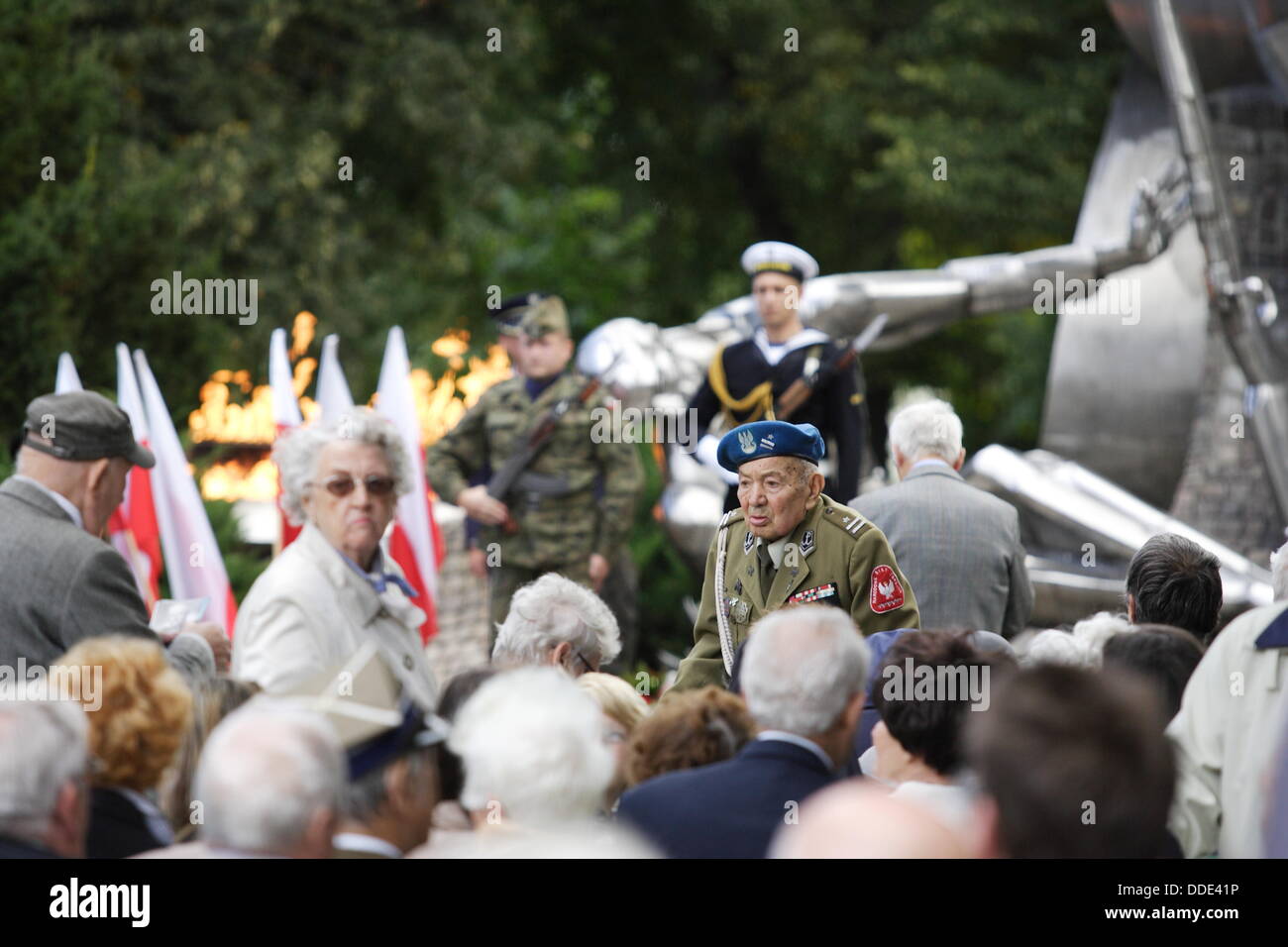 Gdansk, Poland 1st, September 2013 74th anniversary of World War II start commemorated with Holly Mass in Gdansk under the Polish Post Office Defenders monument. Stock Photo