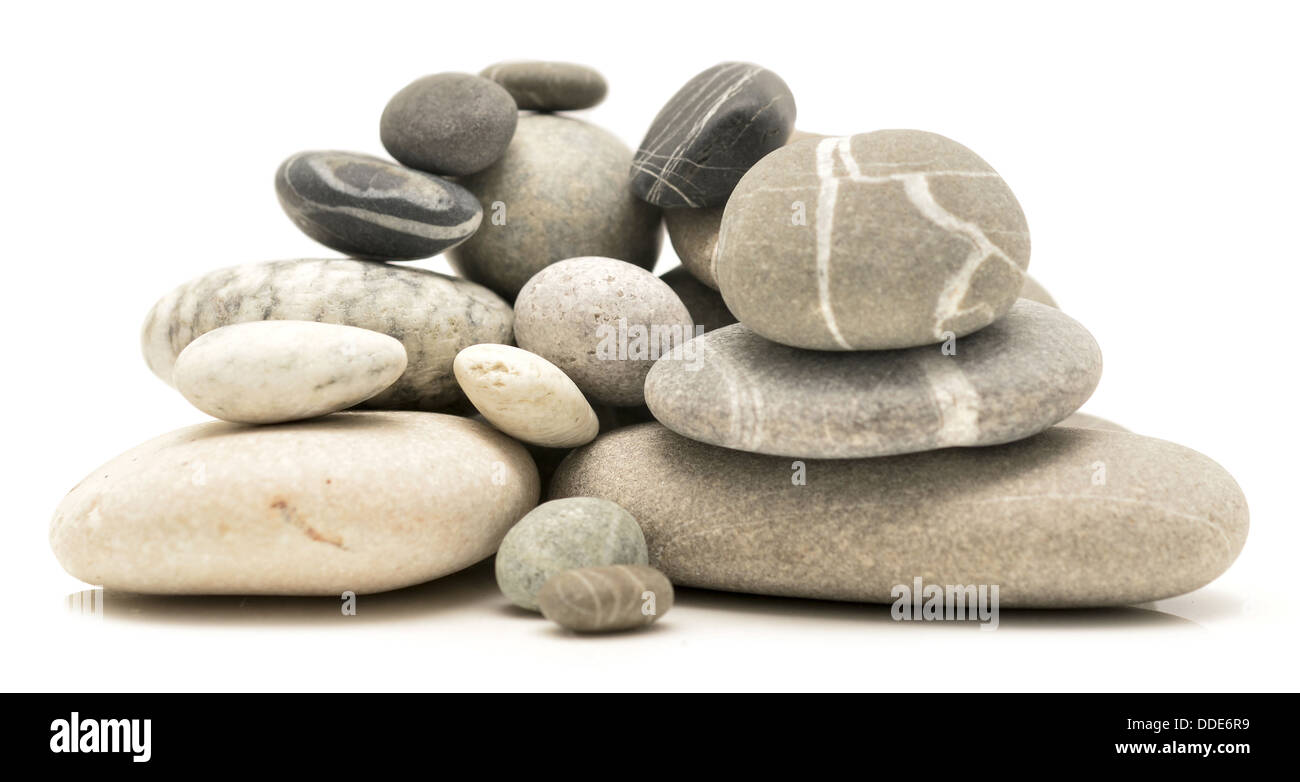 pebbles on a white background Stock Photo - Alamy