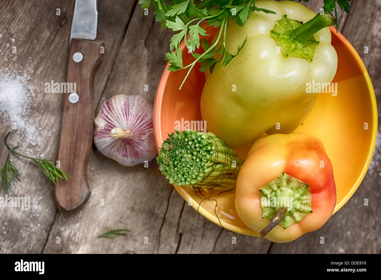Bulgarian pepper-vegetarian meal Stock Photo