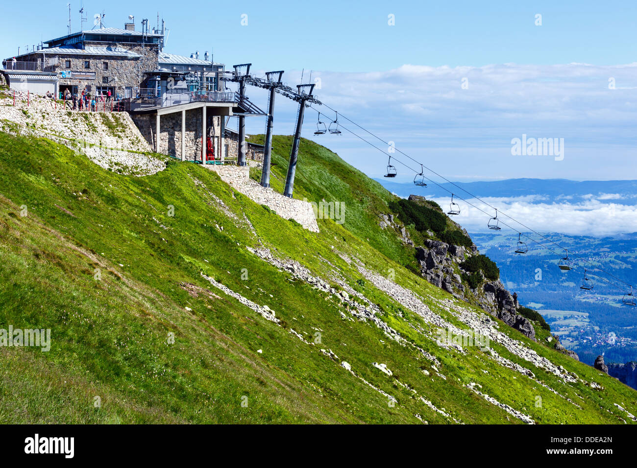 Tatra Mountain, Poland, view from Kasprowy Wierch mount top cable lift station Stock Photo