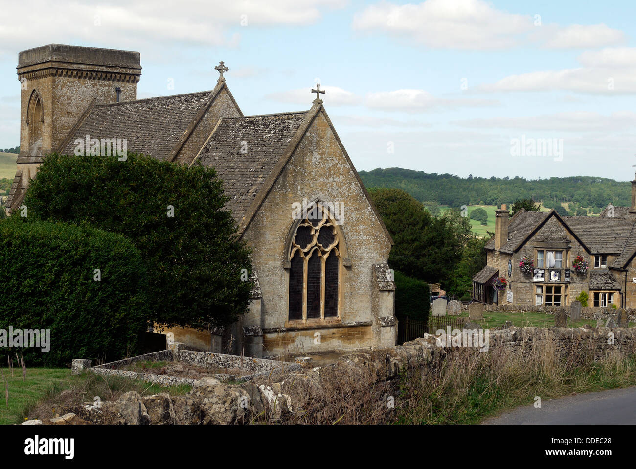 Church of St. Barnabas, Snowshill, Cotswolds, Gloucestershire, England, UK, church Stock Photo