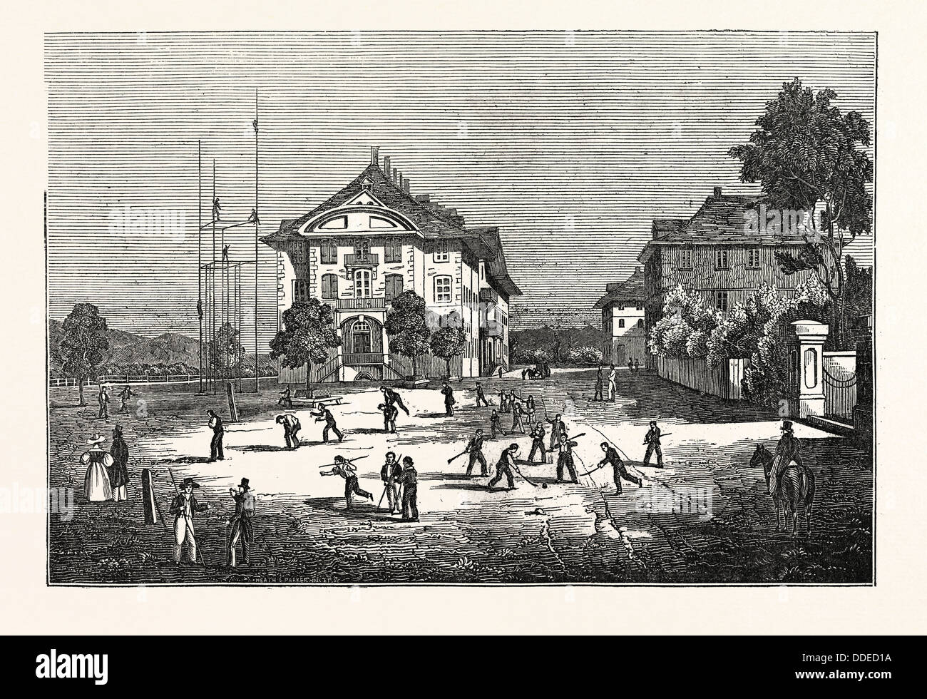 M. FELLENBERG'S CHIEF SCHOOL AT HOFWYL. Philipp Emanuel von Fellenberg (27 June 1771  21 November 1844) Stock Photo