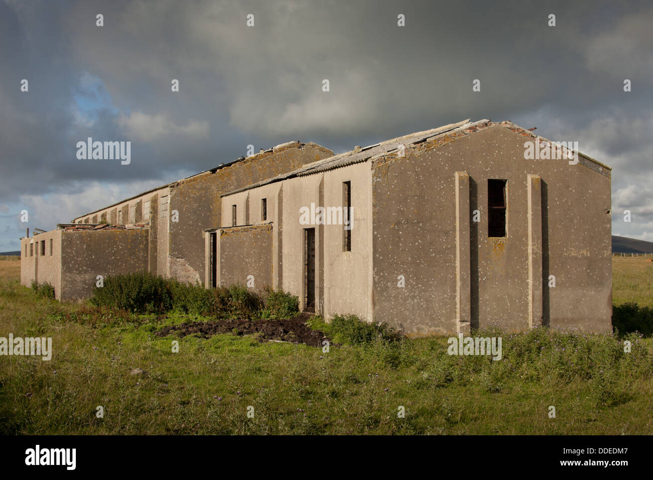 World war two building which was part of HMS Tern, Birsay, on the island of Orkney, Scotland UK. Stock Photo