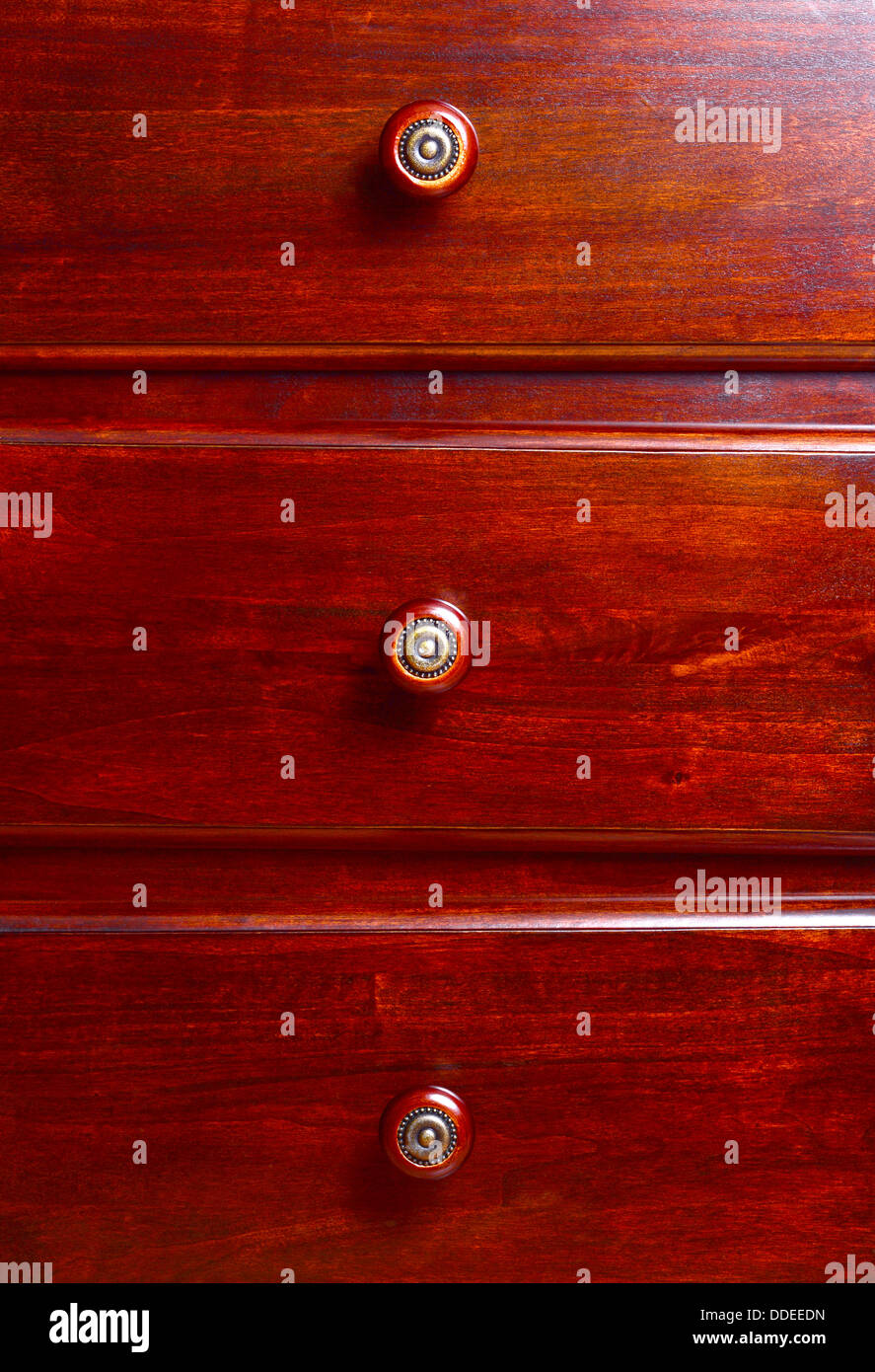 Macro shot of wooden drawers Stock Photo