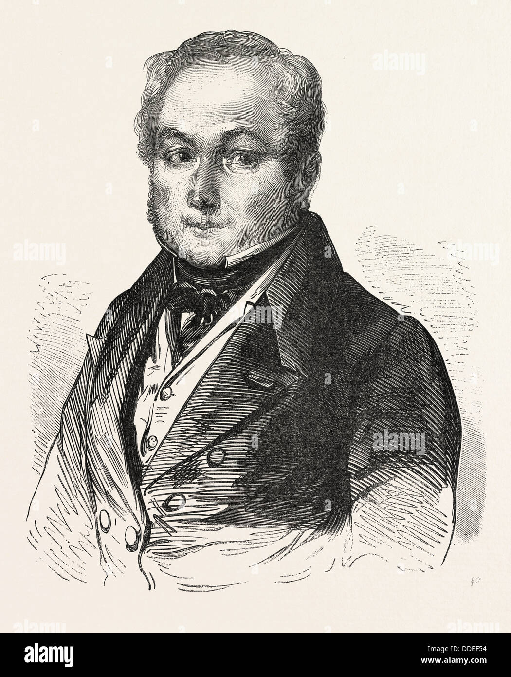 Dr. Magendie, who died in Paris October 11, 1855. Francois Magendie was a French physiologist. Engraving Stock Photo