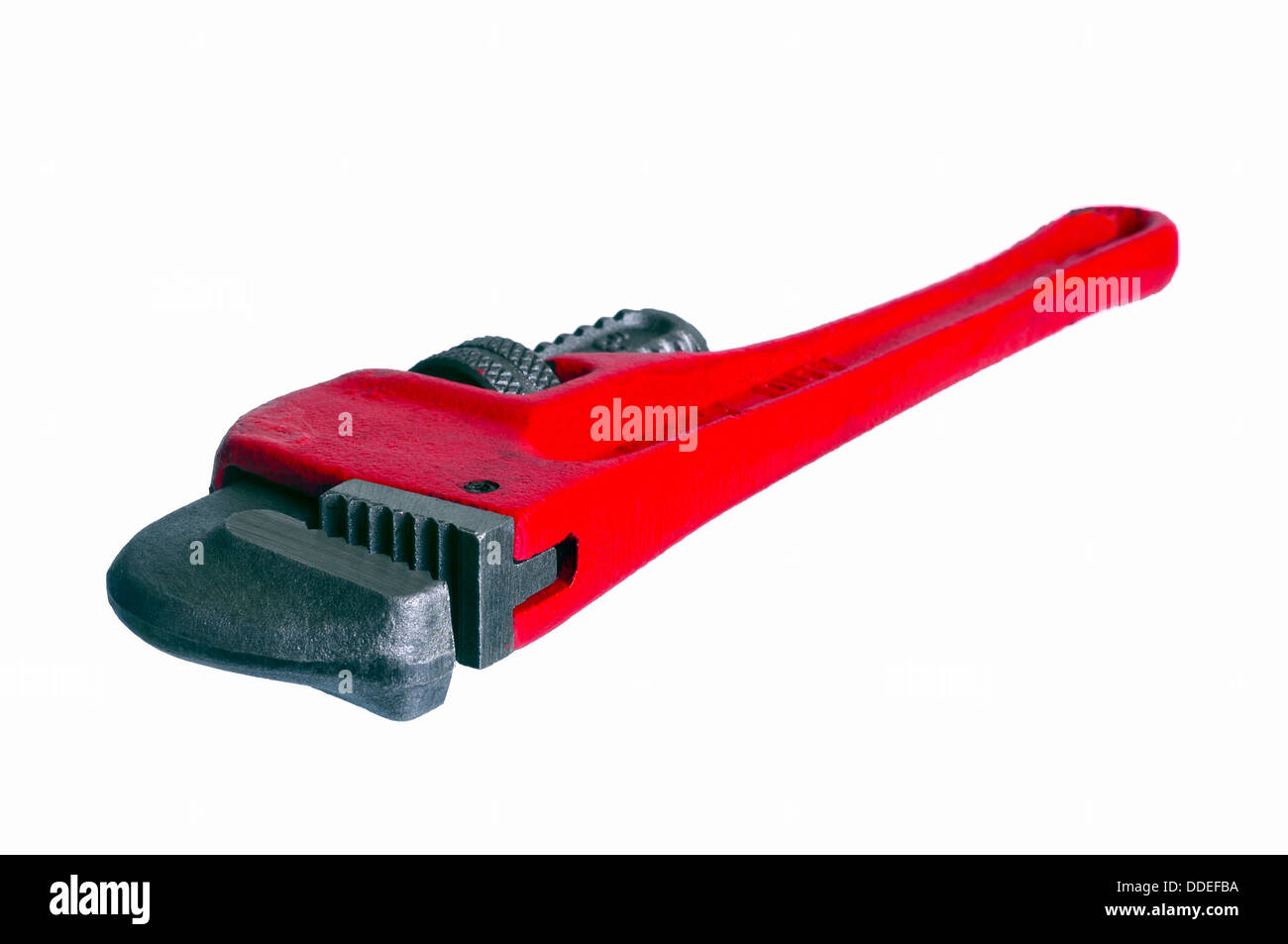 Small pipe wrench isolated on white Stock Photo