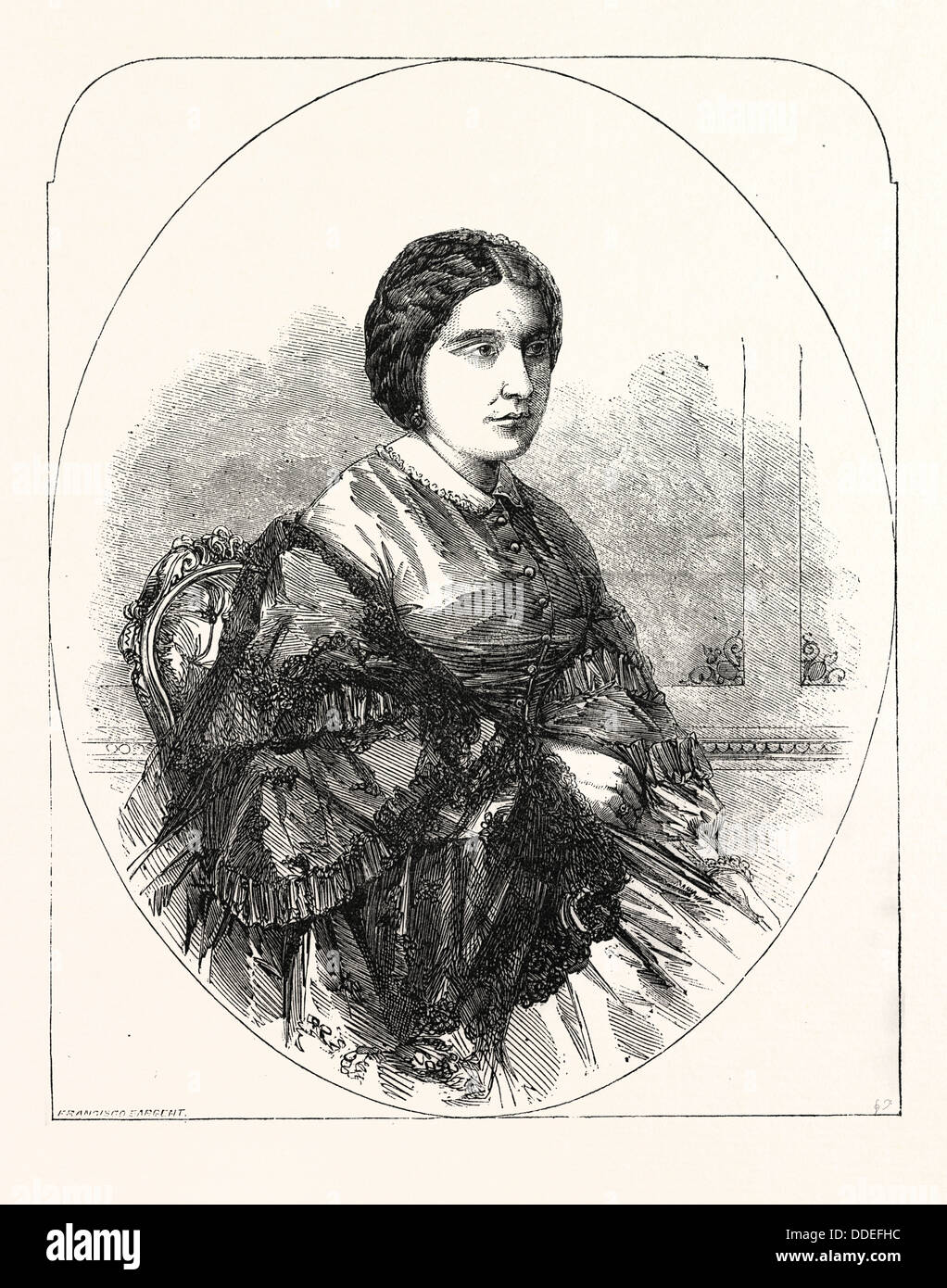 MADAME MIOLAN-CARVALHO, OF THE ROYAL ITALIAN OPERA, COVENT GARDEN, LONDON, UK. Marie Caroline Miolan-Carvalho, December 31, 1827 Stock Photo