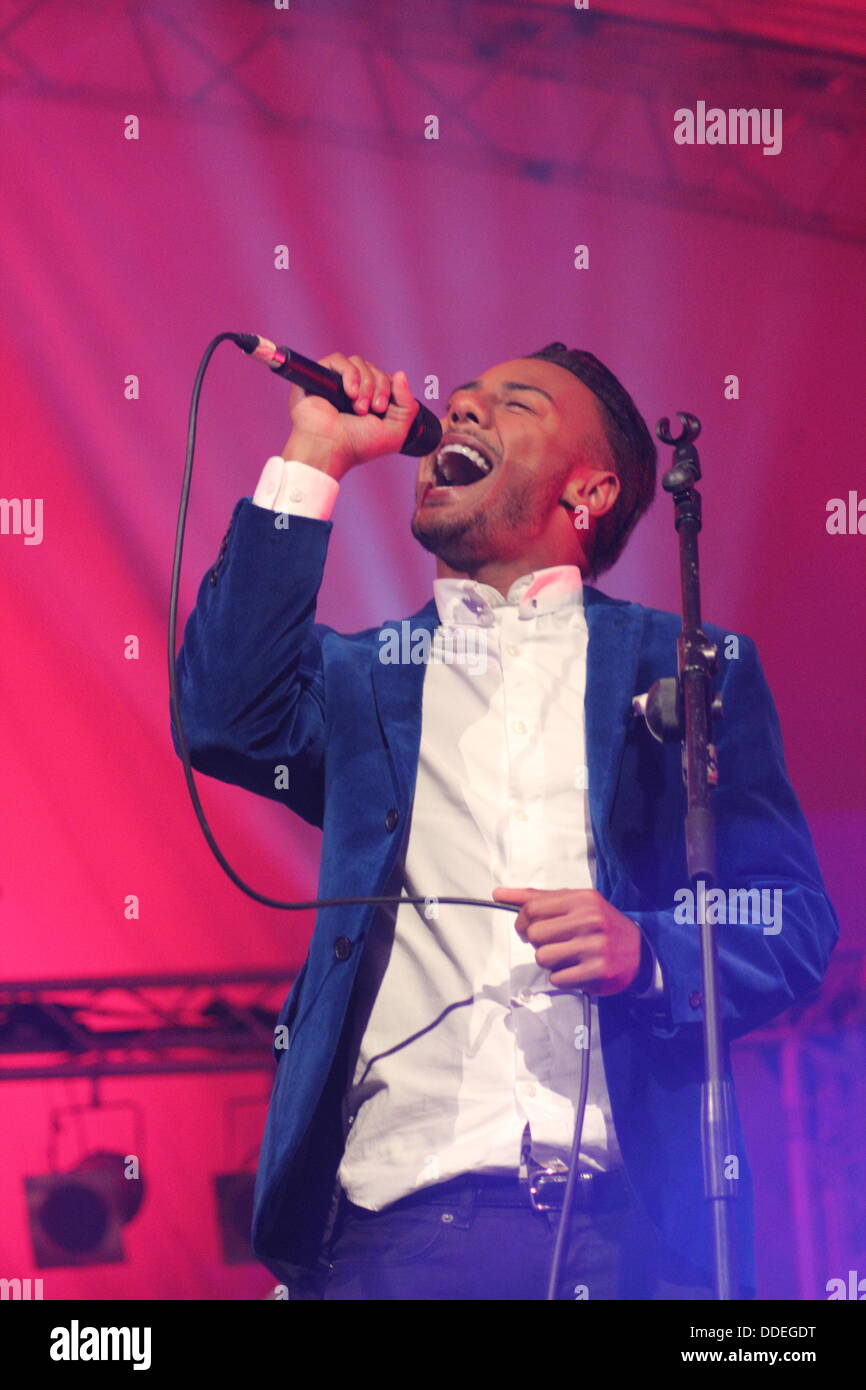 Marcus Collins performs at The Darley Park classical music outdoor concert, Derby, England, UK - September Stock Photo