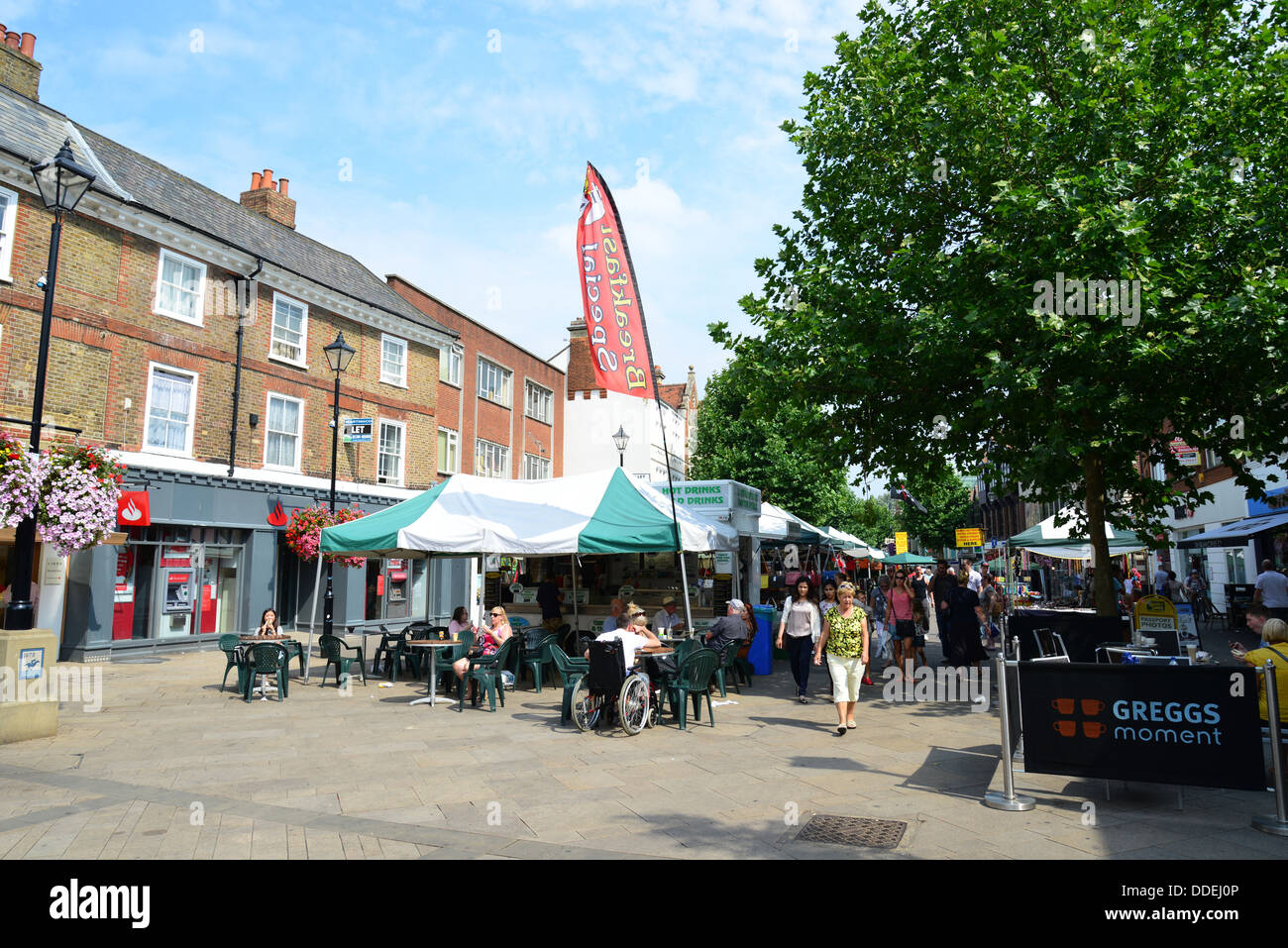 Street market, High Street, StainesuponThames, Surrey, England, United Kingdom Stock Photo Alamy