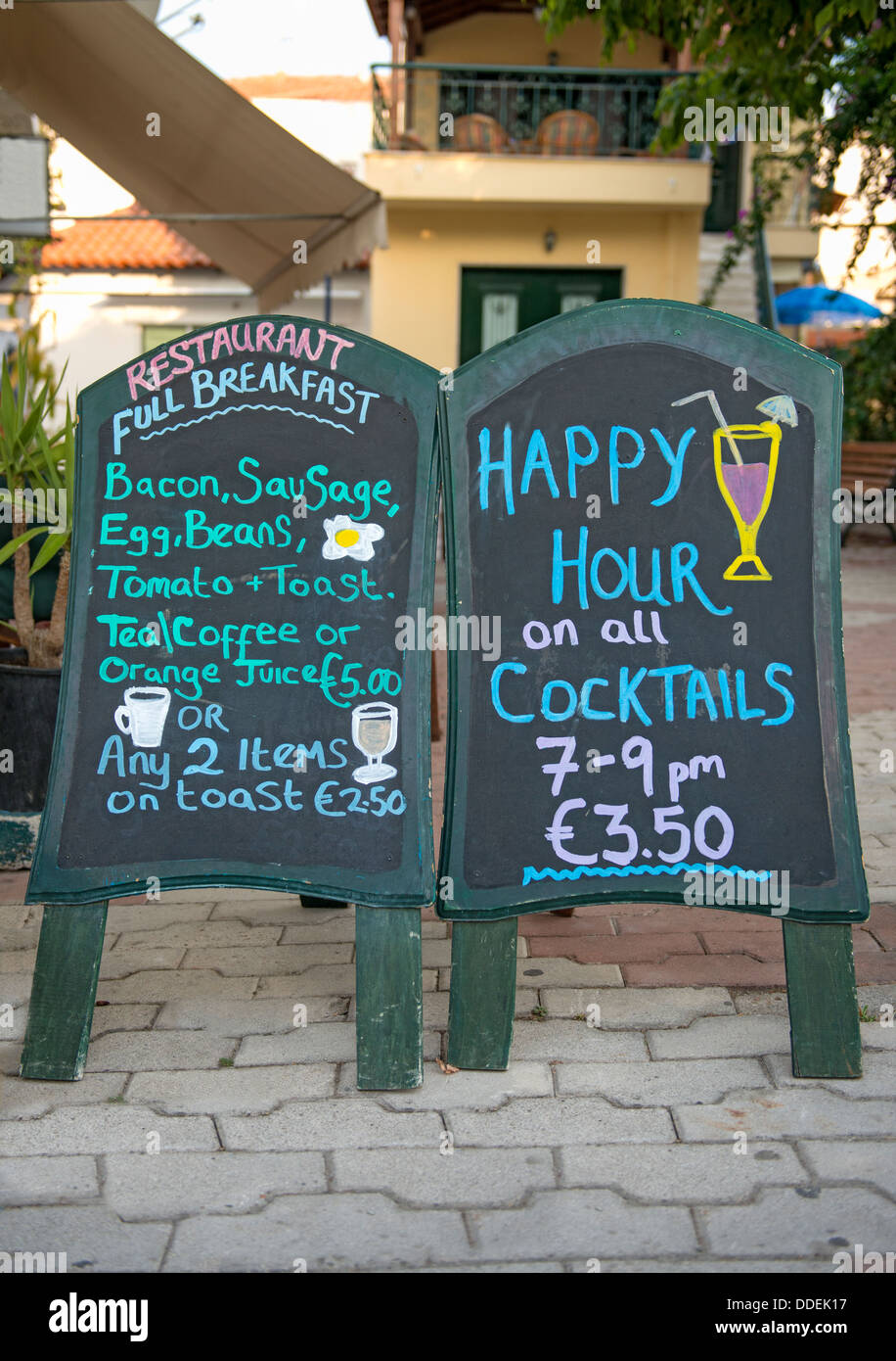 Menu board outside restaurant hires stock photography and images Alamy