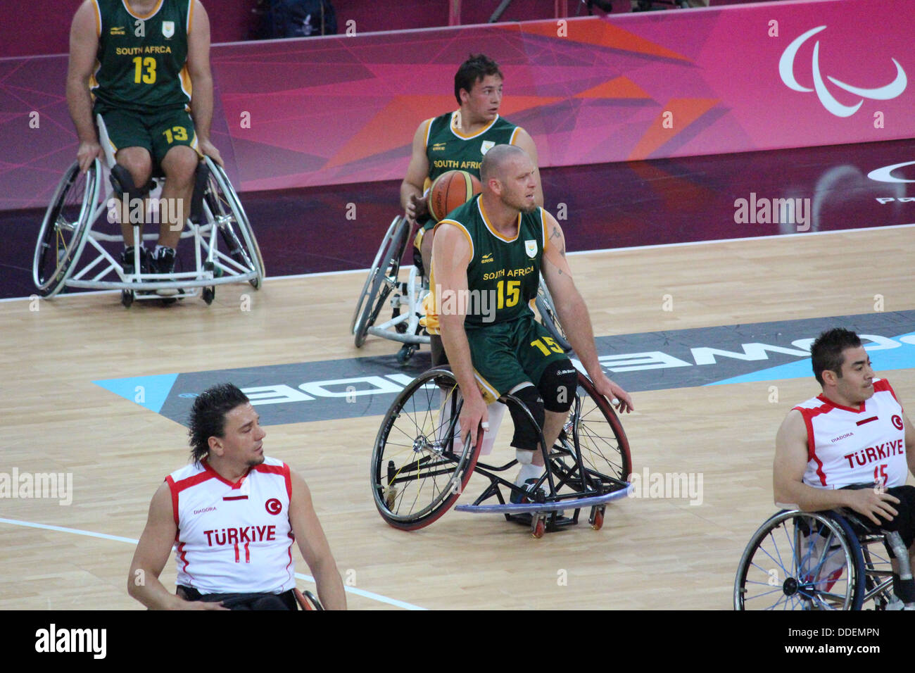 Wheelchair basketball athletes at London 2012 South Africa v Turkey Stock Photo Alamy
