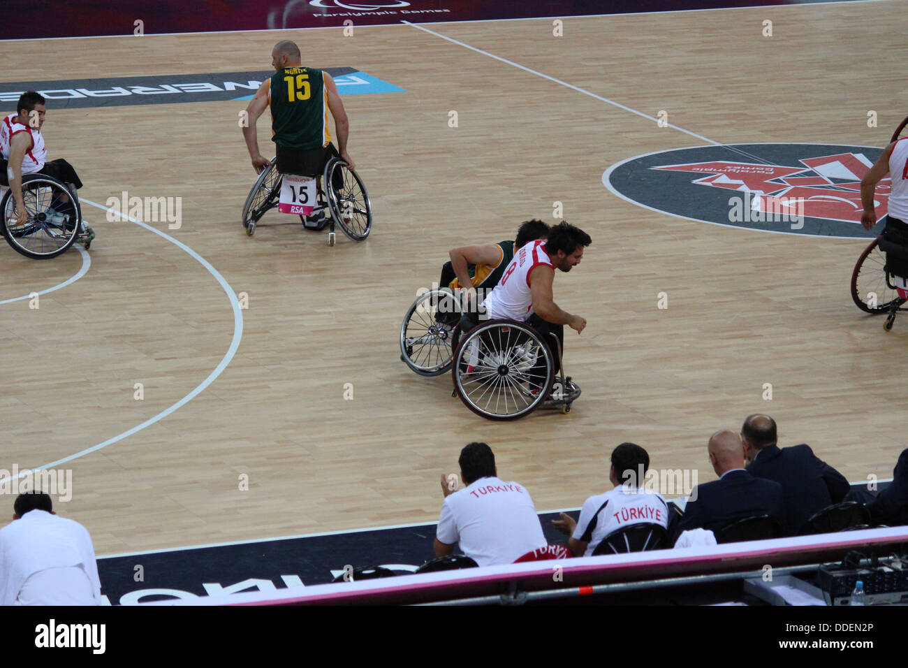 Wheelchair basketball athletes at London 2012 South Africa v Turkey Stock Photo Alamy