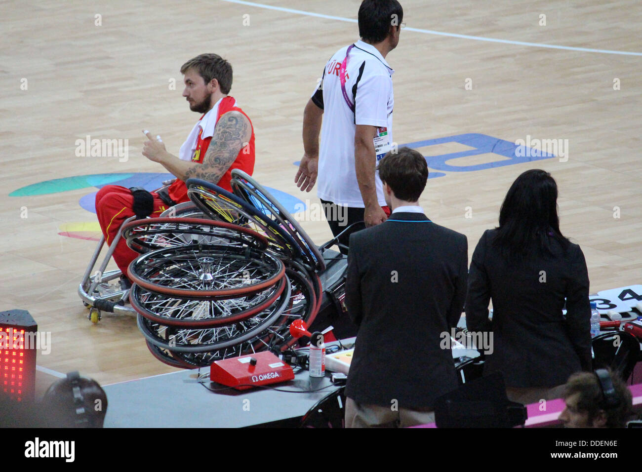 Wheelchair basketball athletes at London 2012 South Africa v Turkey