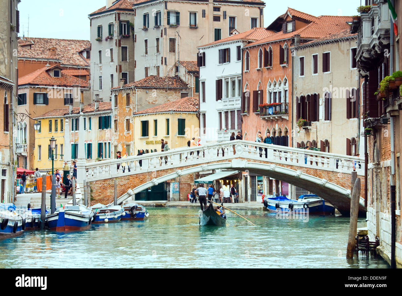 Nice summer venetian canal view, Venice, Italy Stock Photo - Alamy