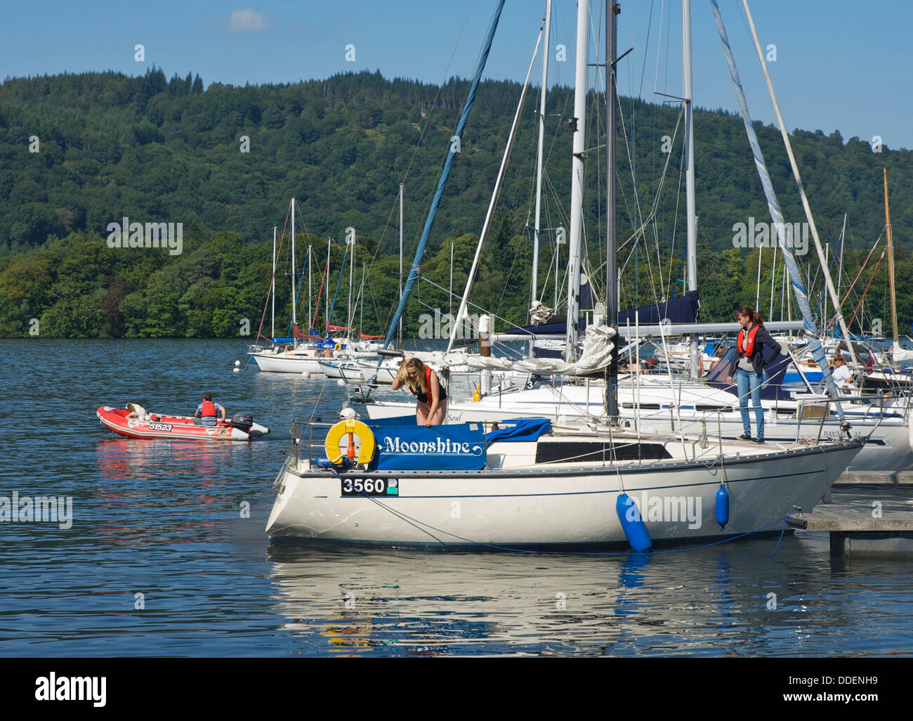 Messing about in boats at Ferry Nab, Lake Windermere, near Bowness