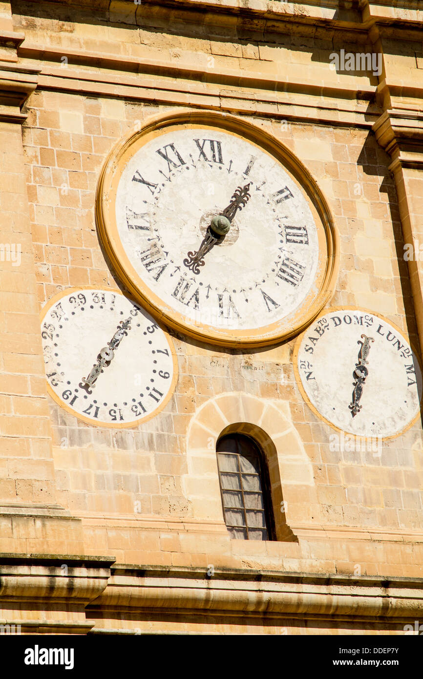 Clock of the St John´s cocathedral, Valletta, Malta Stock Photo Alamy
