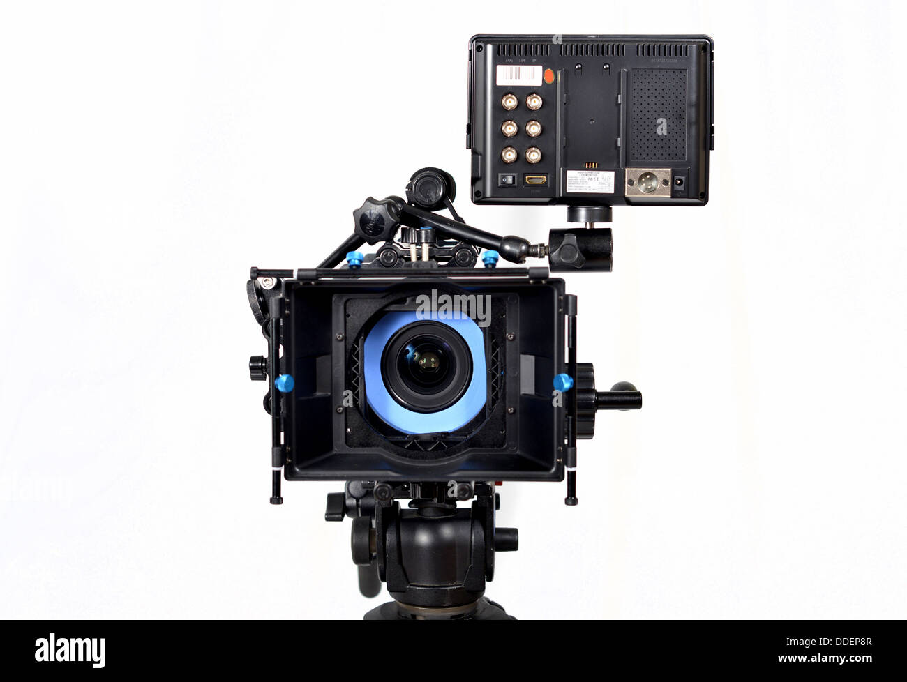 video camera with matte box and follow focus Stock Photo Alamy