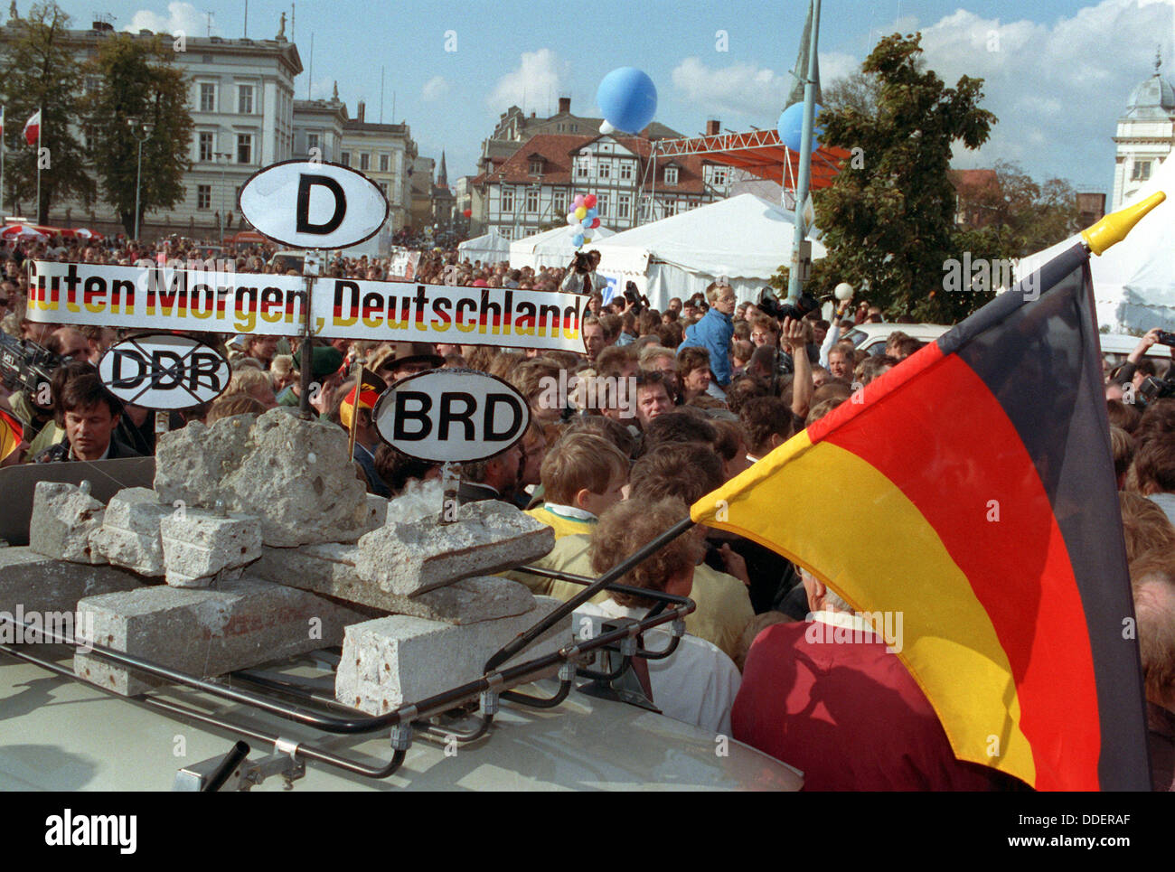 Celebration of the Day of German Unity on the 3rd of October in 1992. Stock Photo