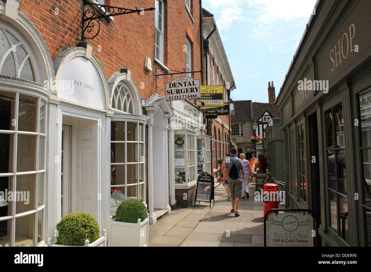 Shops on Castle Street in Farnham, Surrey, England, UK Stock Photo Alamy