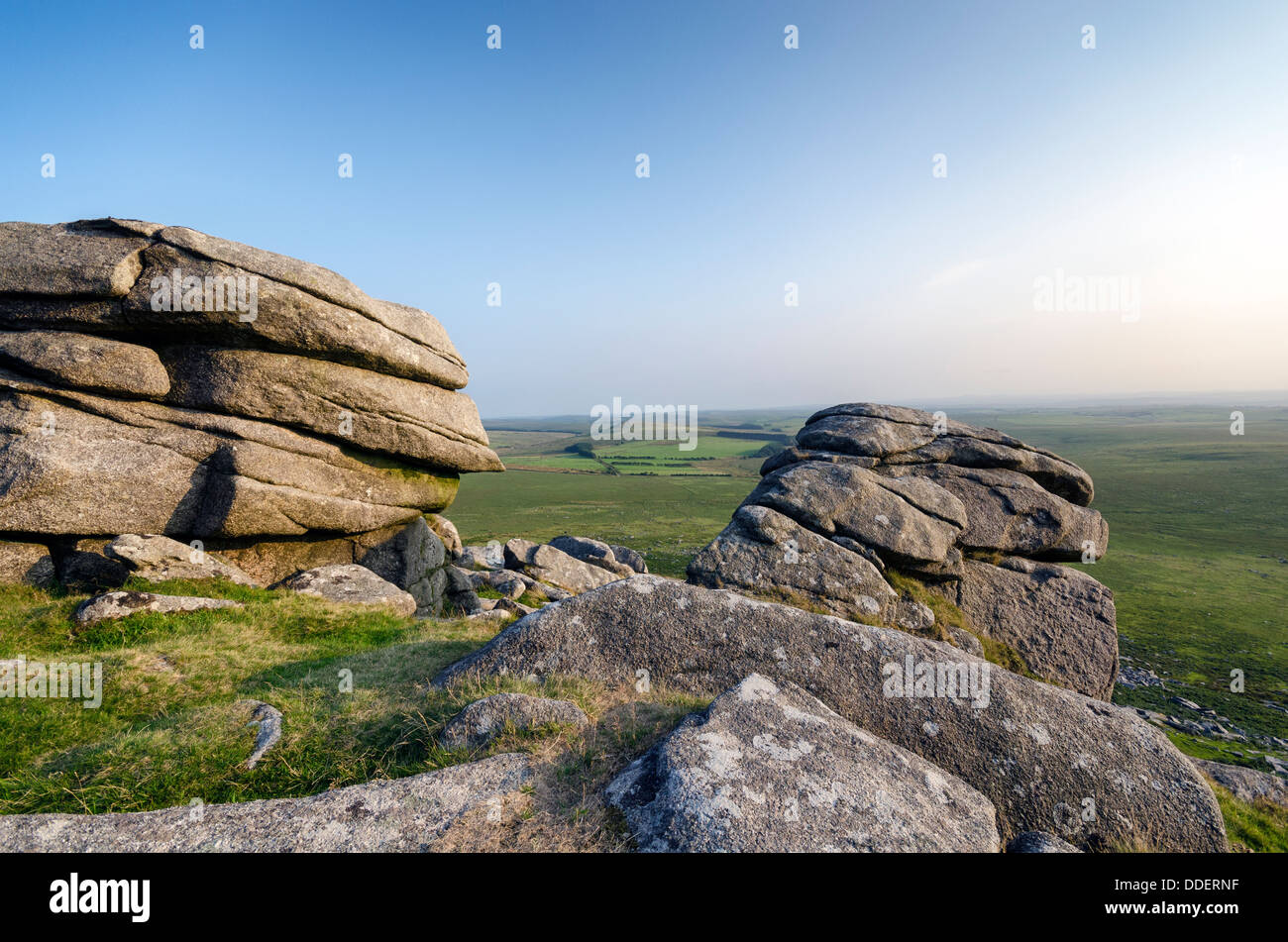 Weathered slabs of granite at the top of Roughtor on Bodmin Moor in