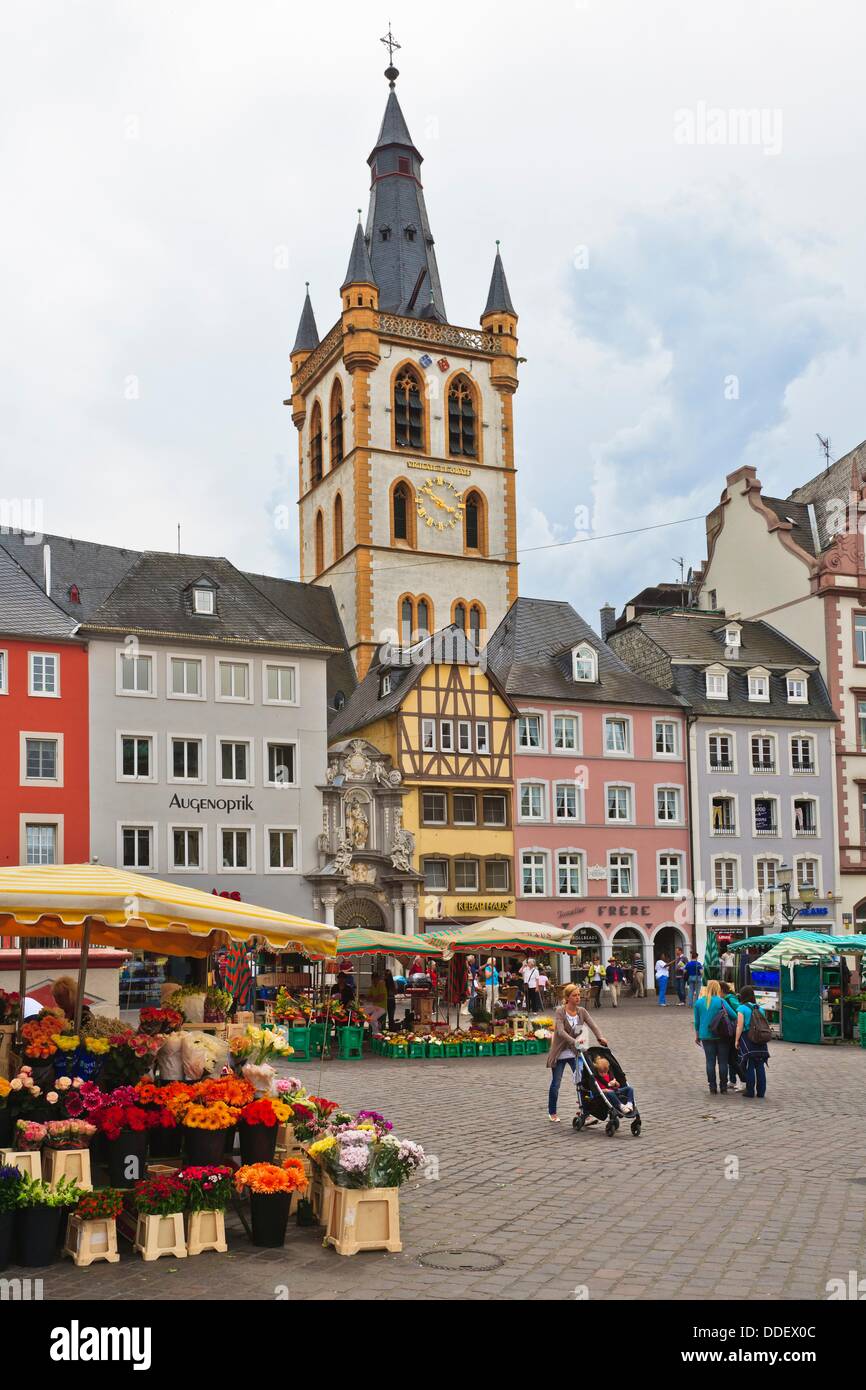 St. Gangolf church and market square in Trier, RhinelandPalatinate