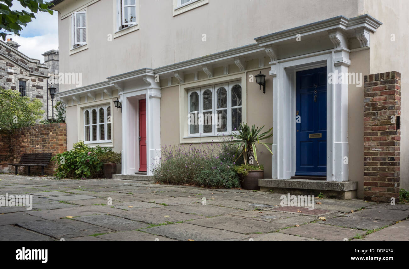 Historic House in a Courtyard, Wimborne Minster, Dorset, England, UK