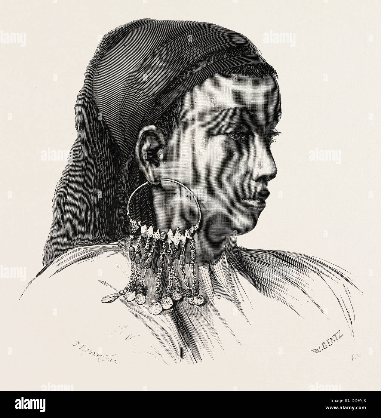 ABYSSINIAN SLAVE-GIRL. Egypt, engraving 1879 Stock Photo - Alamy