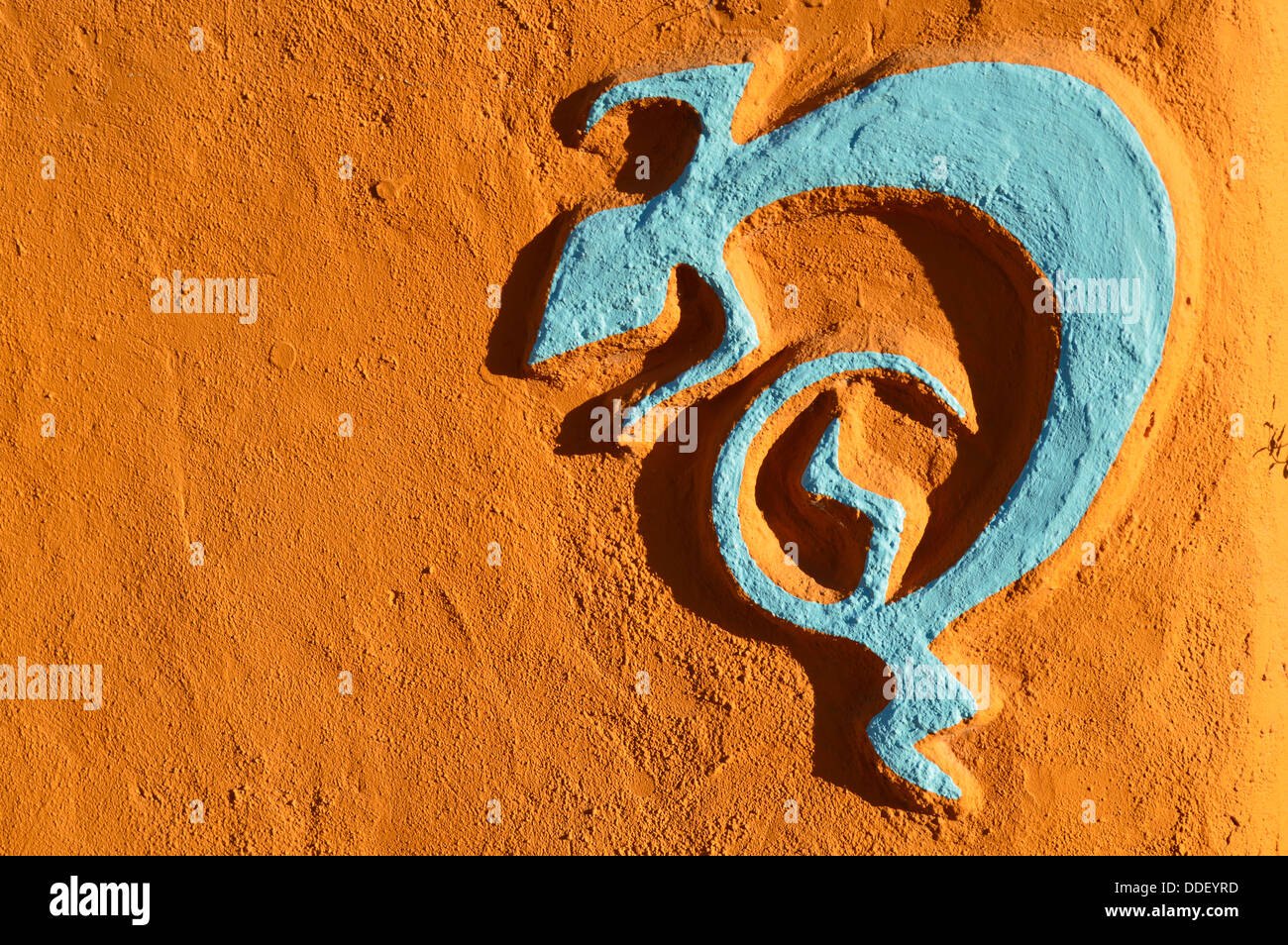 An artwork gecko on the wall of a building in Truth or Consequences, New Mexico Stock Photo