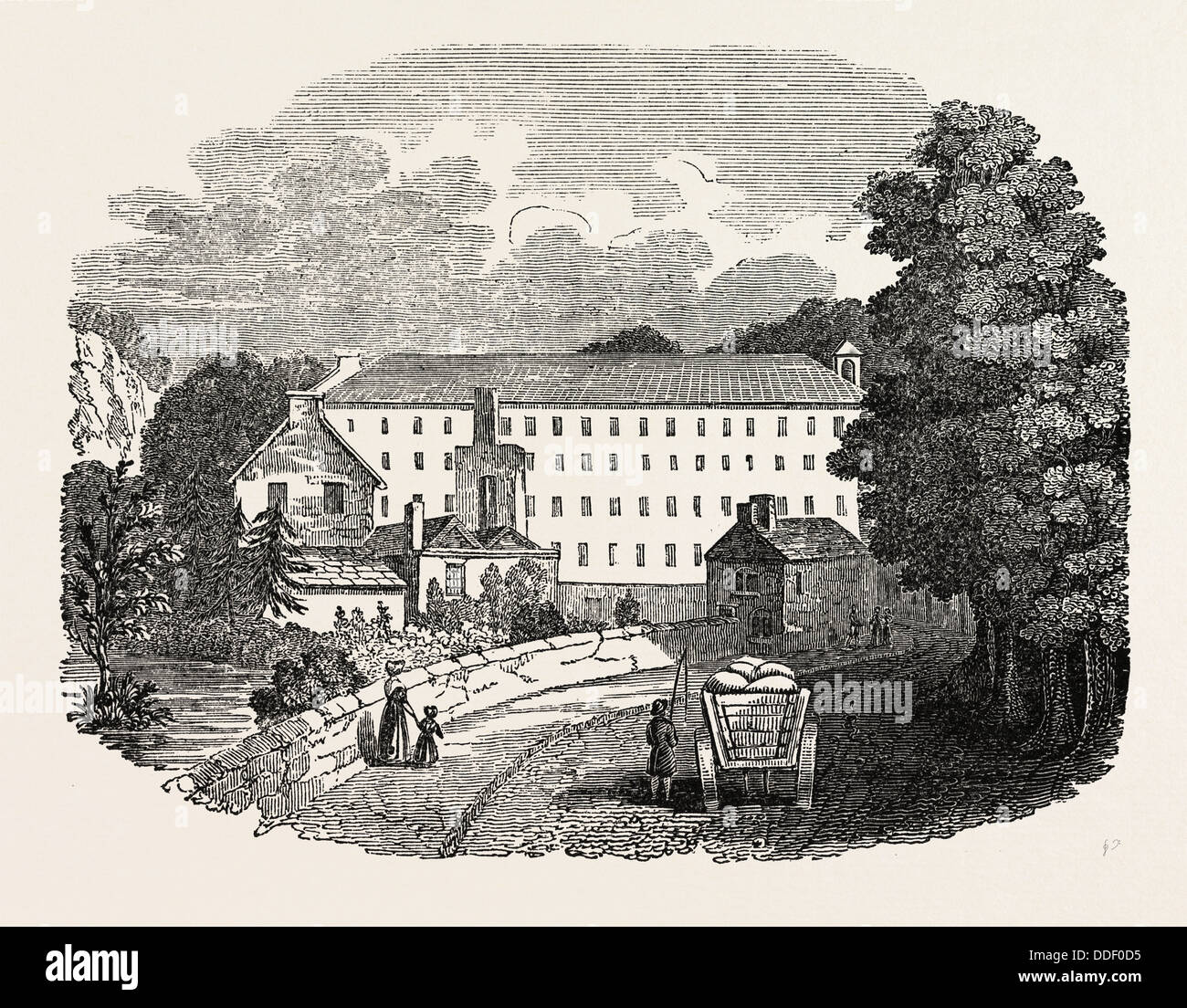 THE FIRST COTTON MILL AT CROMFORD, Derbyshire, England, UK Stock Photo ...