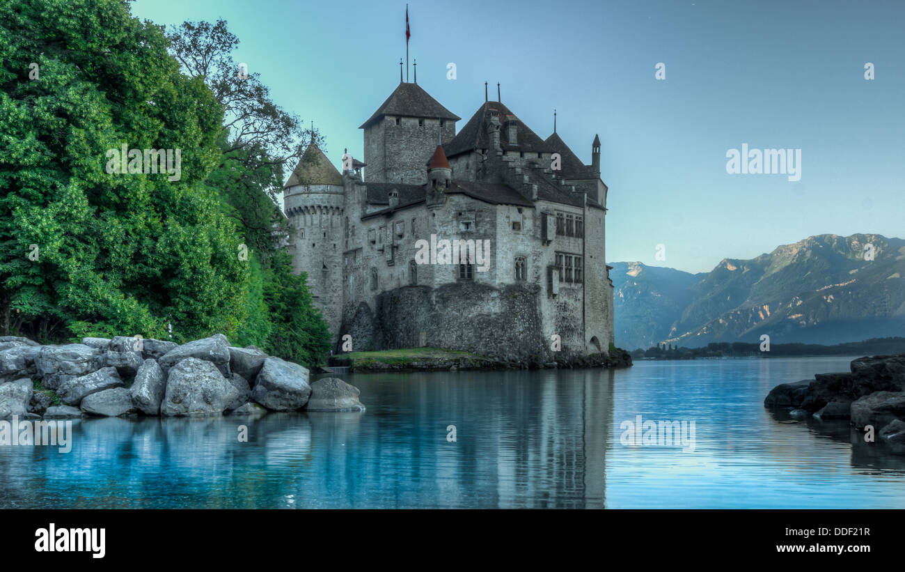 HDR imge of Château de Chillon Stock Photo