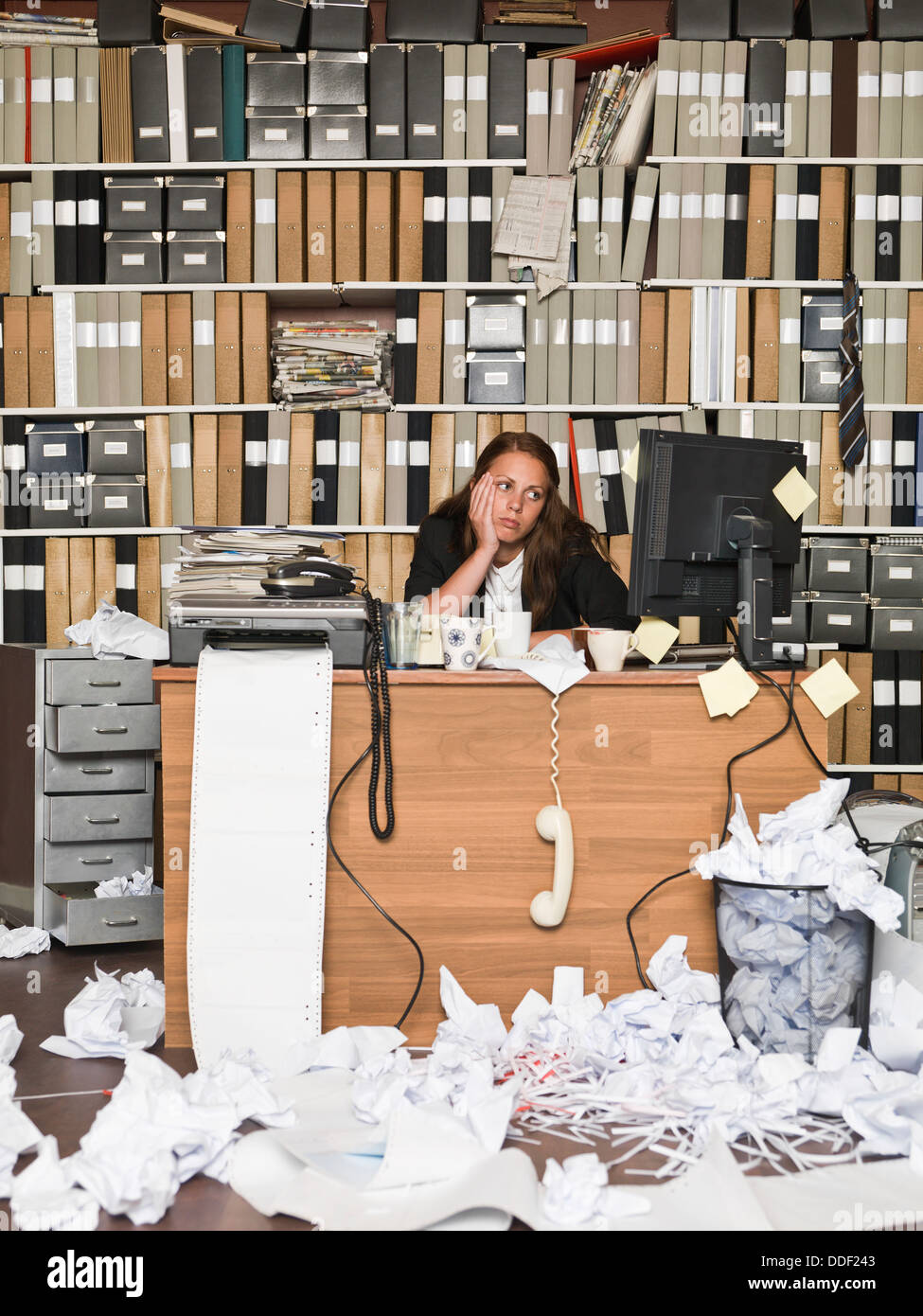 Tired Fax Machine Fax machine woman vintage hi-res stock photography and images - Alamy