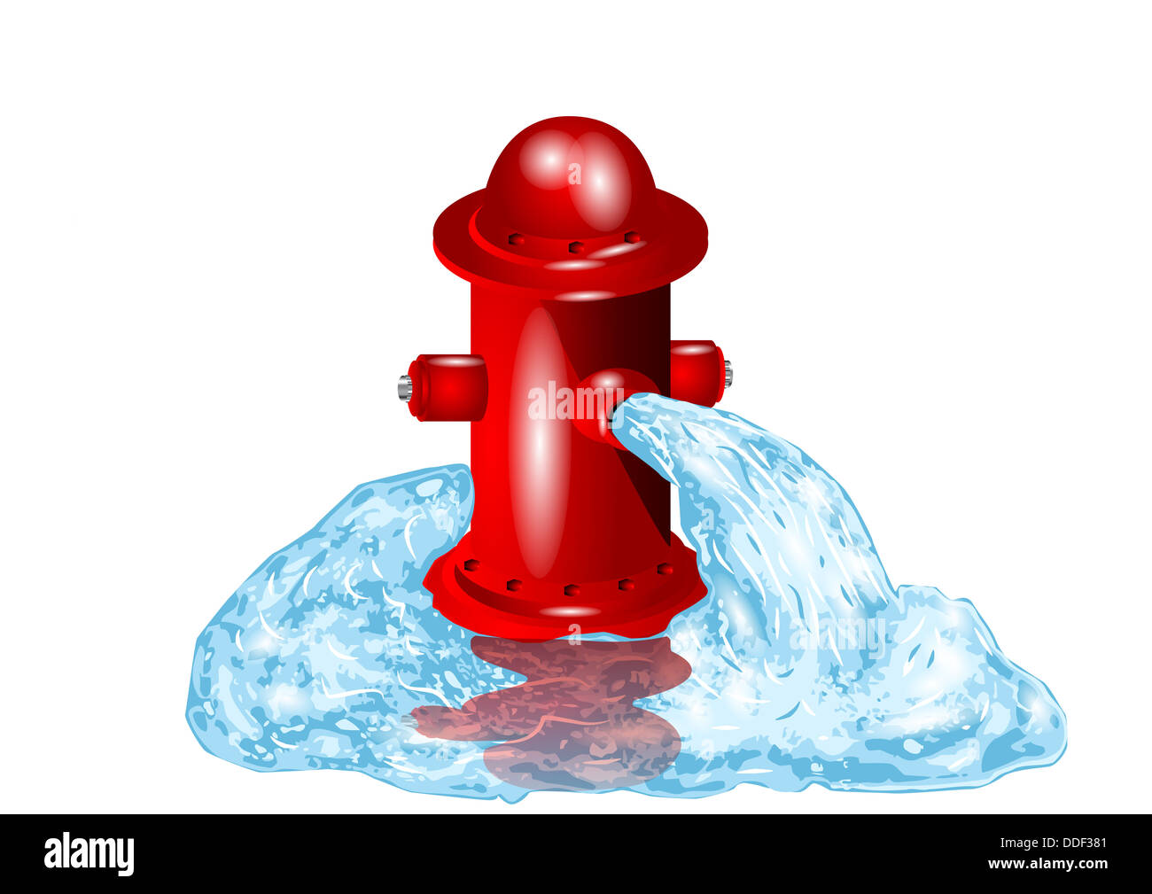 Open fire hydrant letting the water flow out Stock Photo Alamy