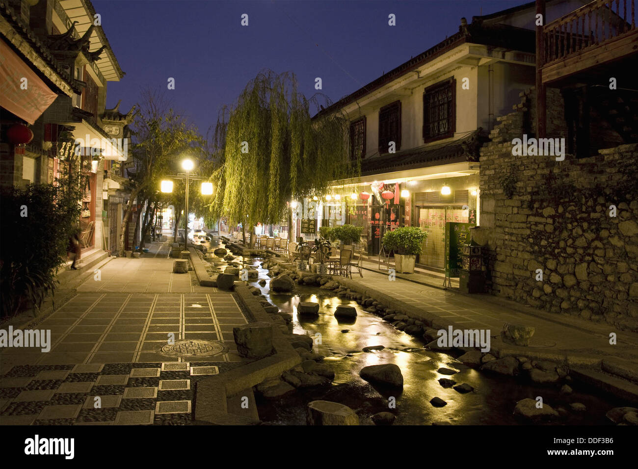 Dali Old Town, dusk, Yunnan Province, China Stock Photo - Alamy