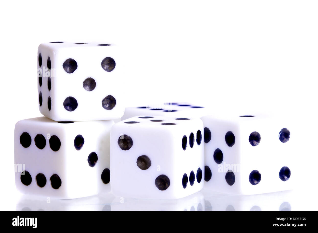 Group of dice isolated on a white background Stock Photo Alamy
