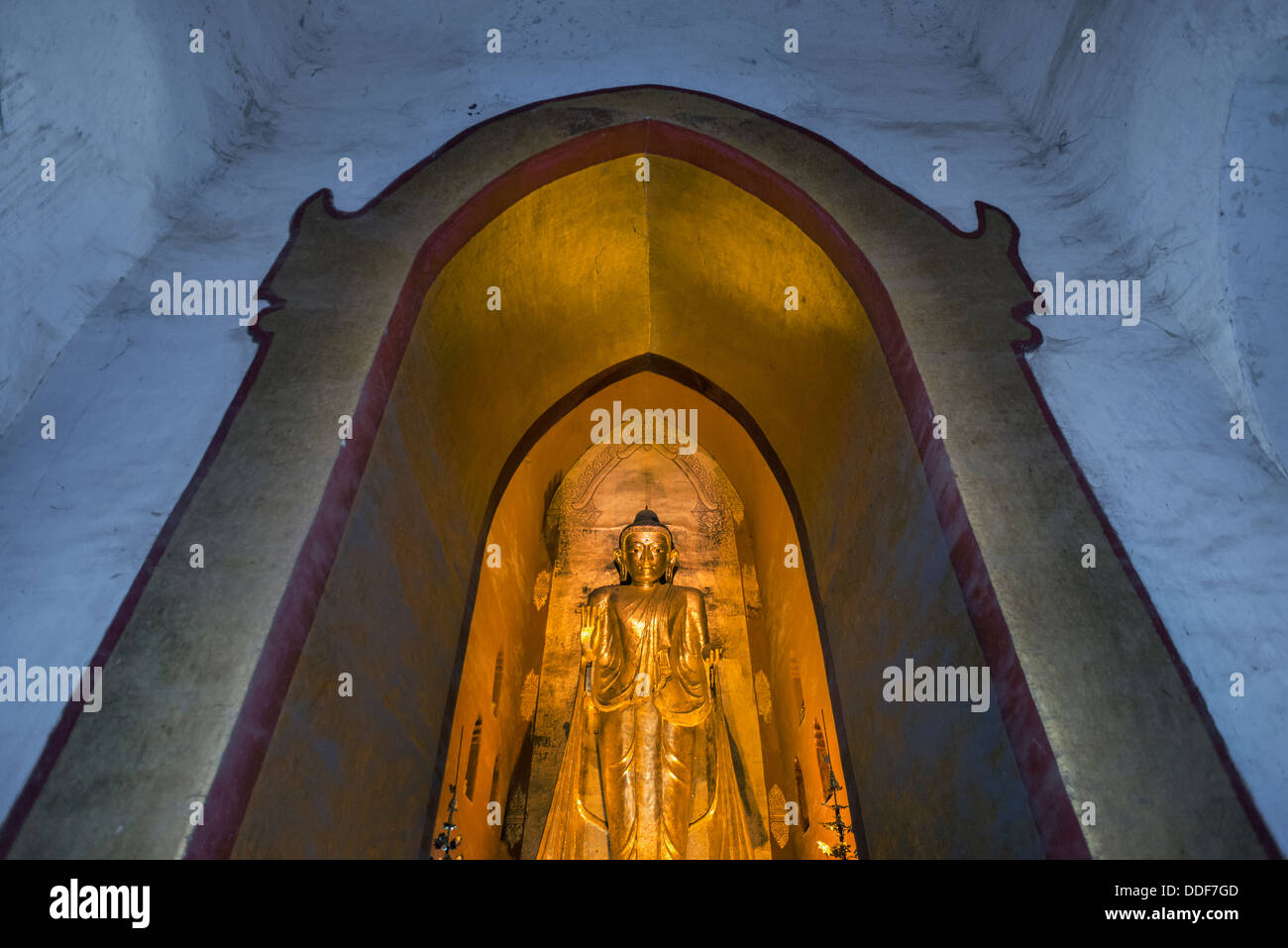 Standing Buddha Kassapa in The Ananda Temple Bagan Myanmar Stock Photo