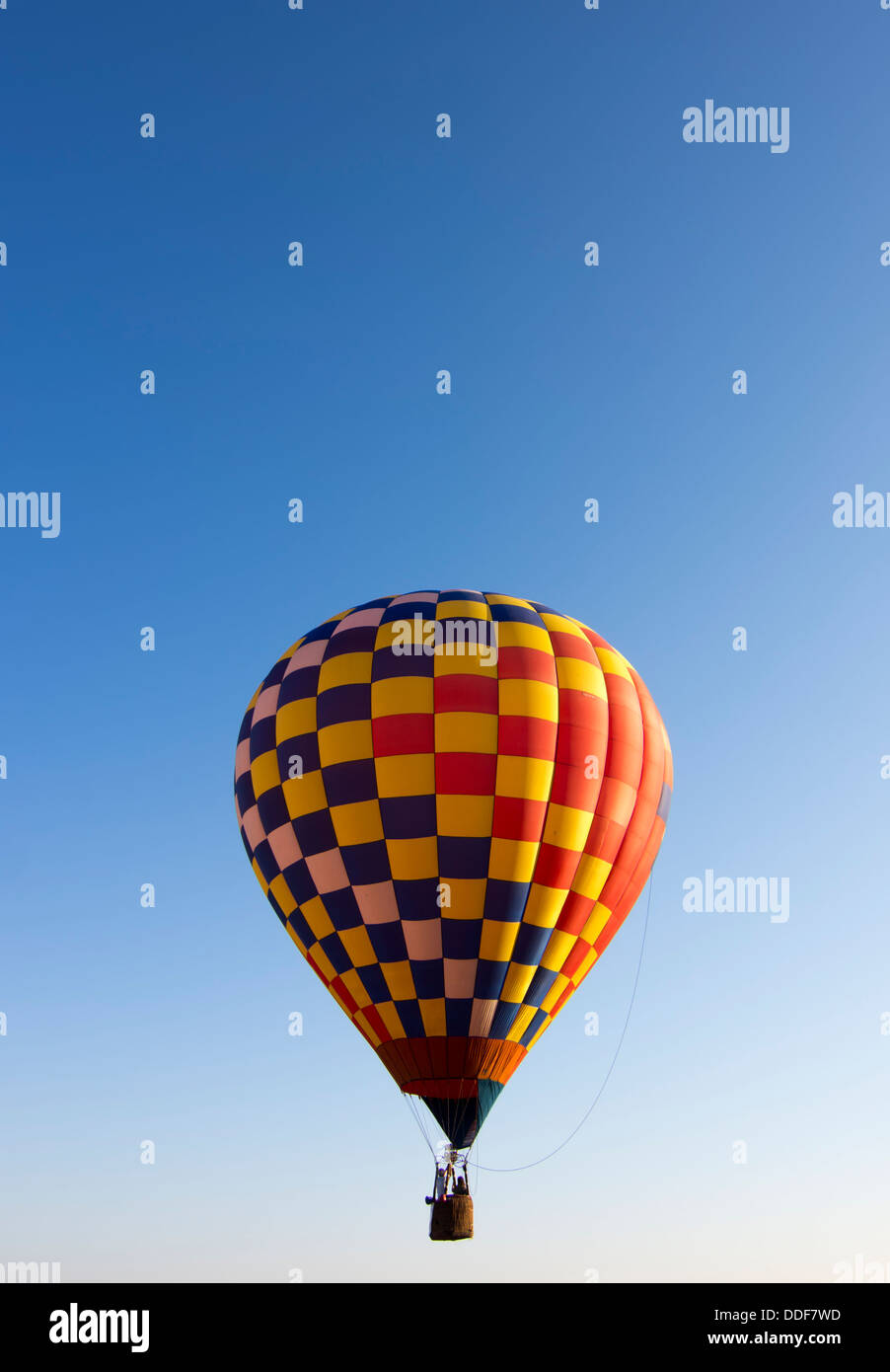 Hot air balloon over far West Texas. Stock Photo