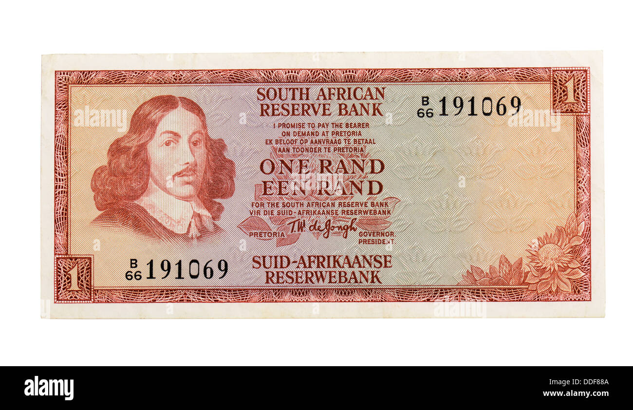 South African one Rand banknote Stock Photo