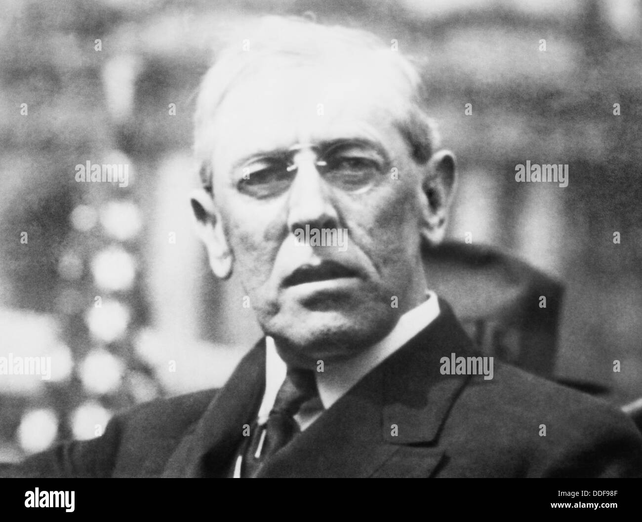Vintage photo of Woodrow Wilson (1856 – 1924) – the 28th US President (1913 - 1921). Photo taken in 1914. Stock Photo