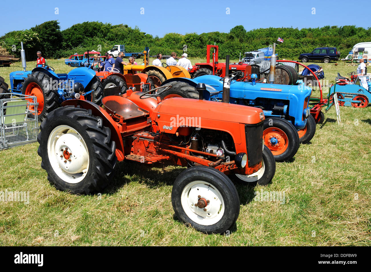 Vintage tractors, classic old tractors on display, England, UK Stock Photo
