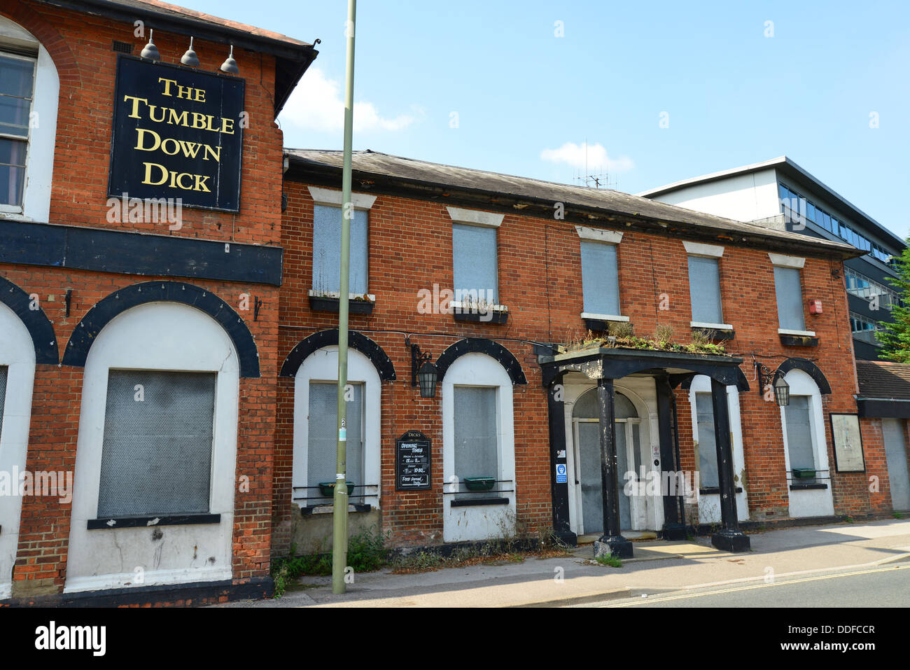 The closed down 'Tumble Down Dick' pub on A325 Farnborough Road