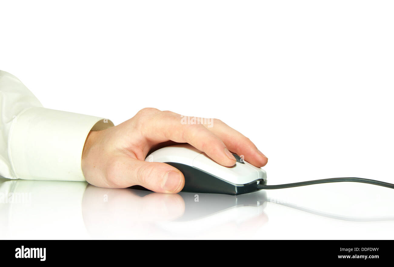 computer mouse and hand Stock Photo