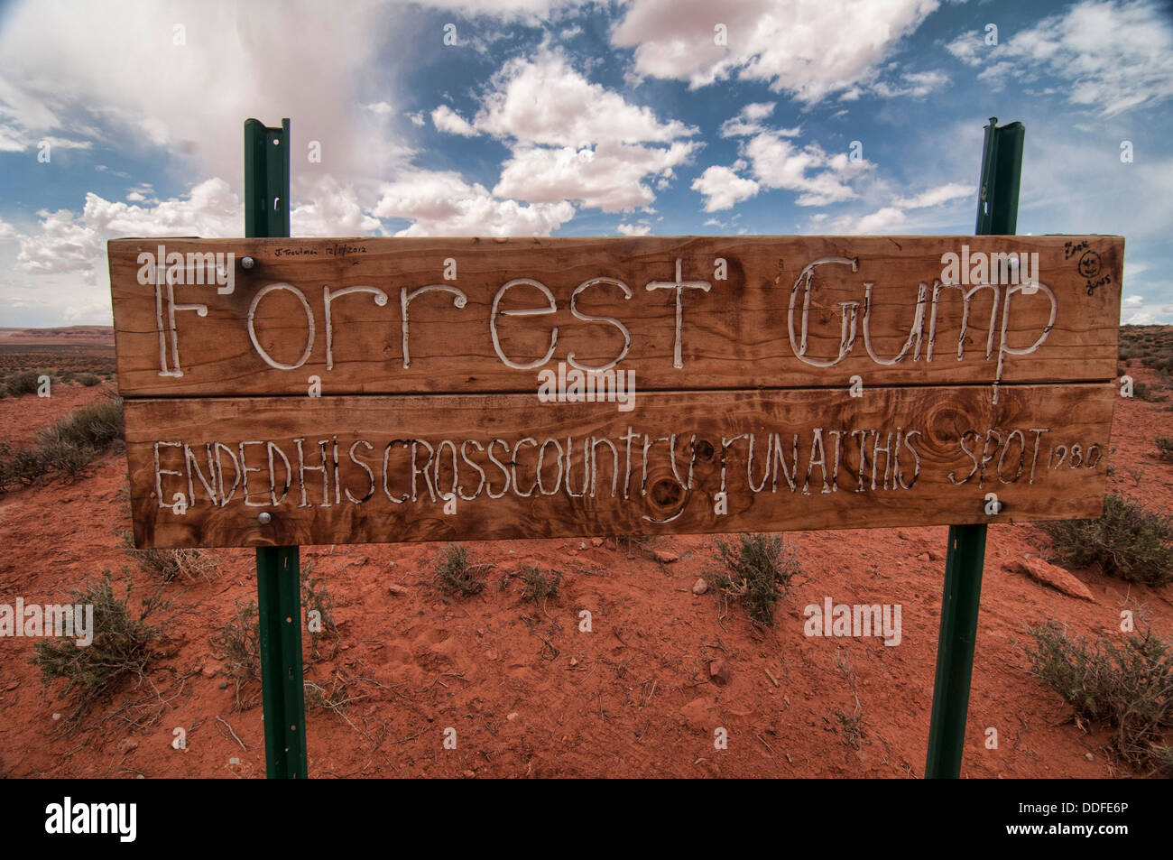 Forrest Gump sign at Monument Valley, Utah Stock Photo 59962078 Alamy