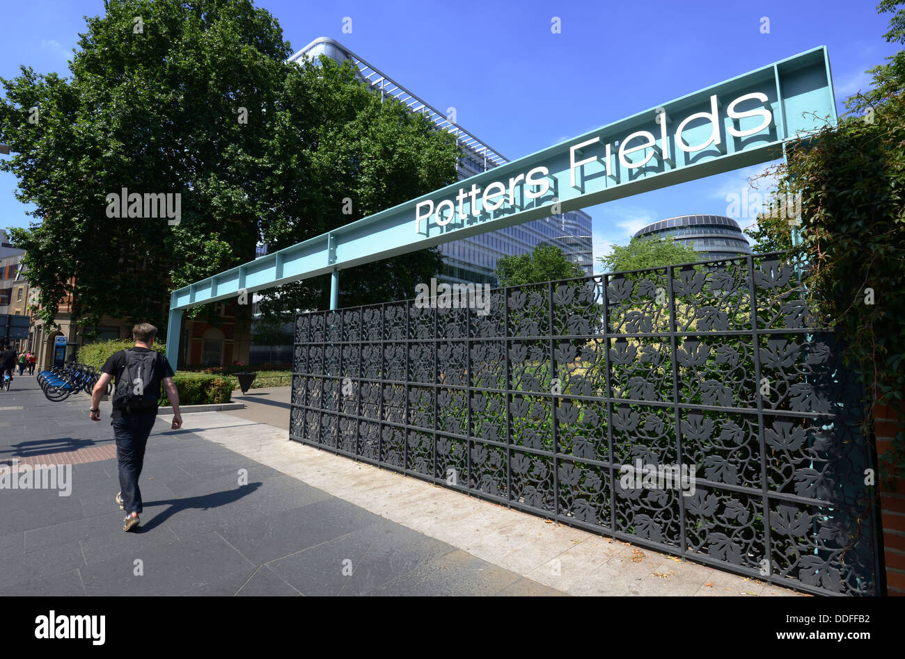 Potters Fields park entrance, London, England, UK Stock Photo