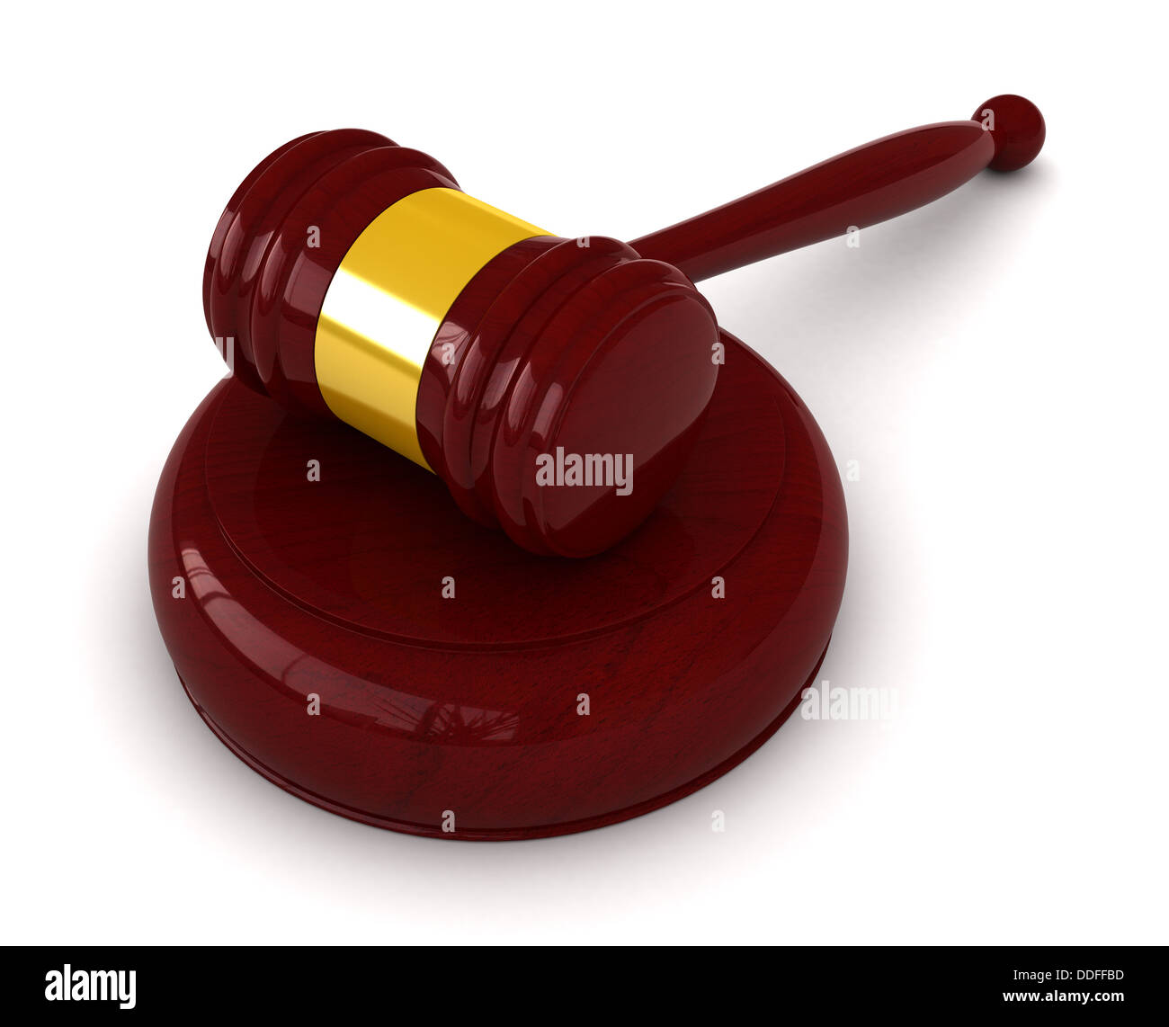 3d render of judge hammer over white background Stock Photo - Alamy